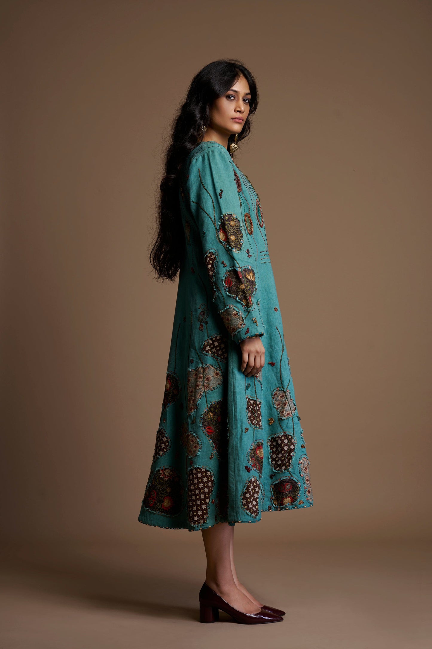 Teal Bloom Bird Dress