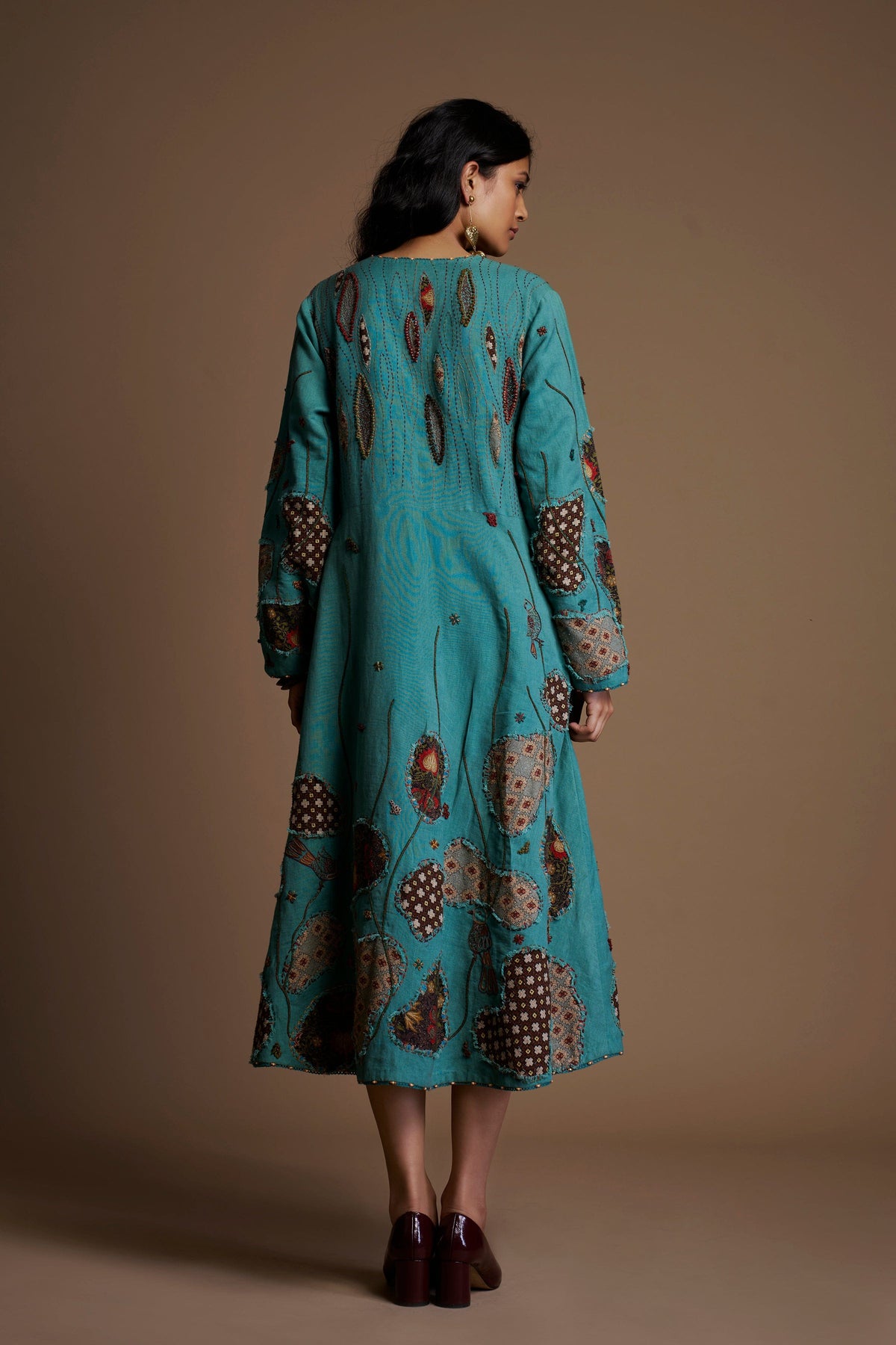 Teal Bloom Bird Dress