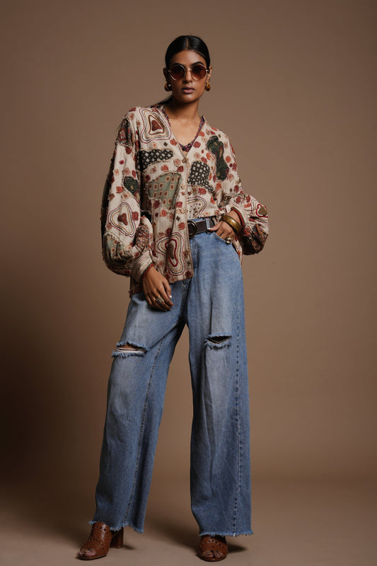 Ivory Wanderer Patchscape Shirt