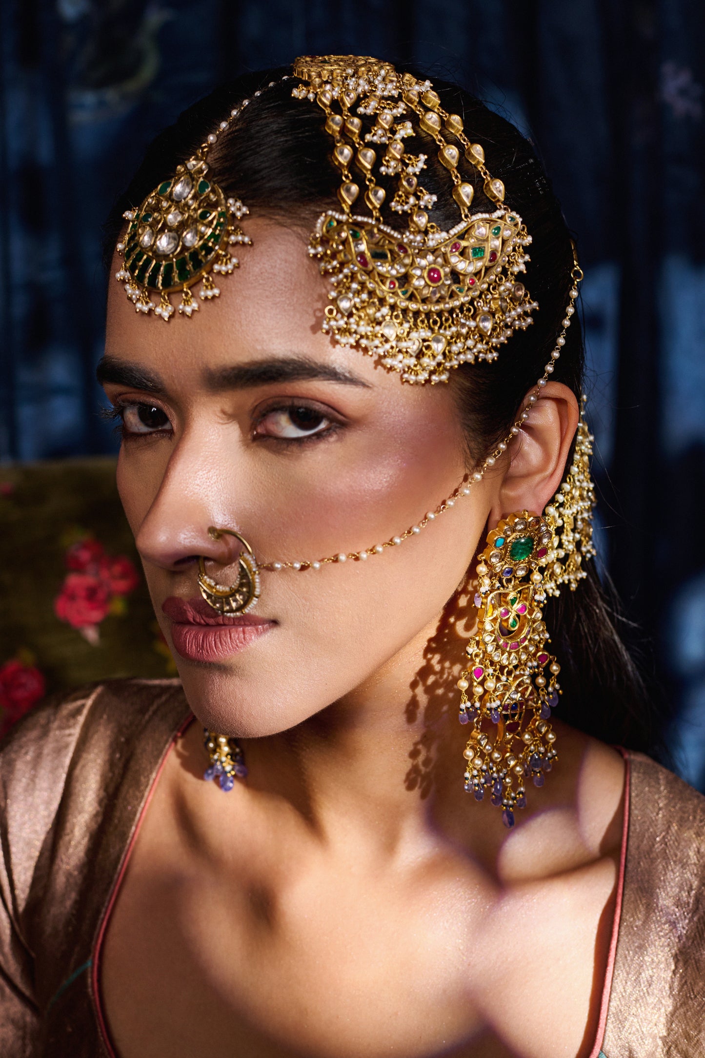 Peacock Paasa With Emerald And Ruby Stones