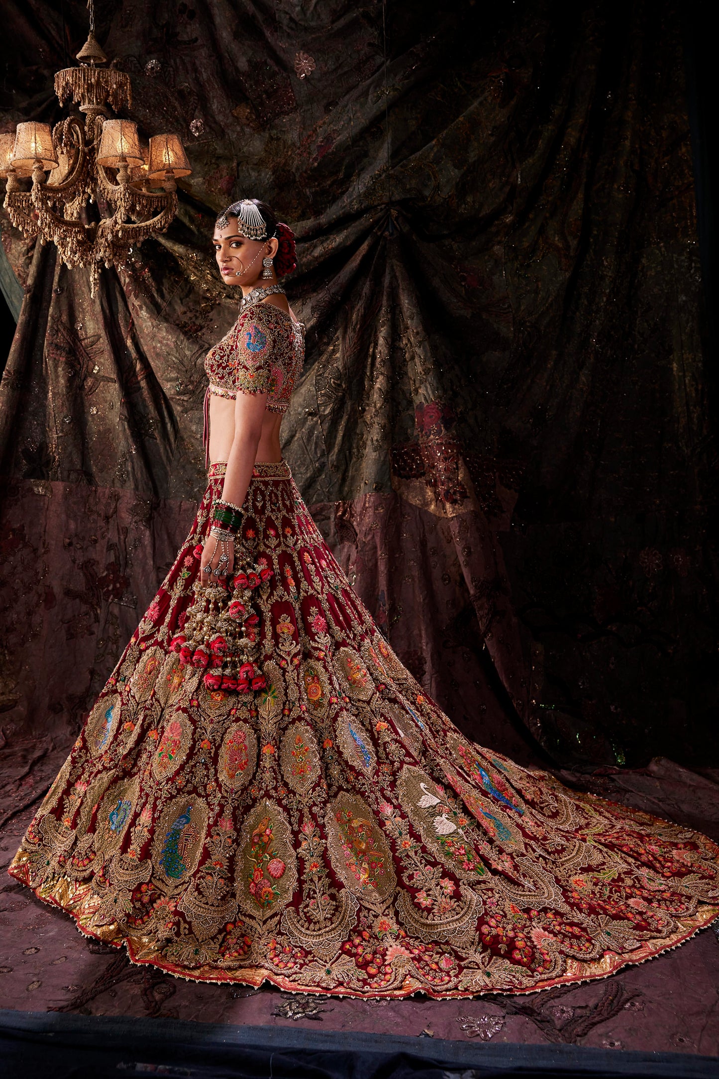 Deep Earthy Maroon Lehenga