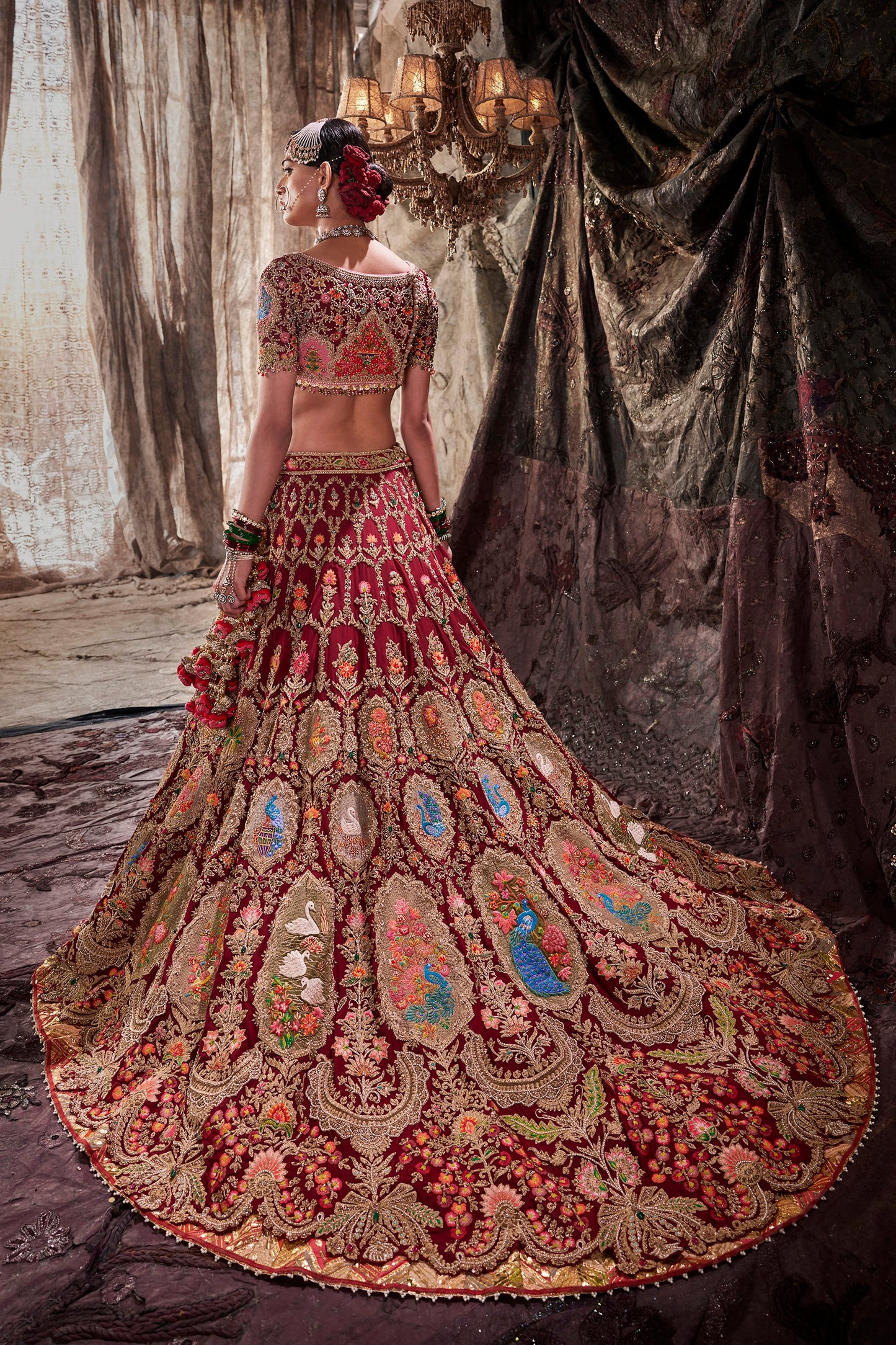 Deep Earthy Maroon Lehenga