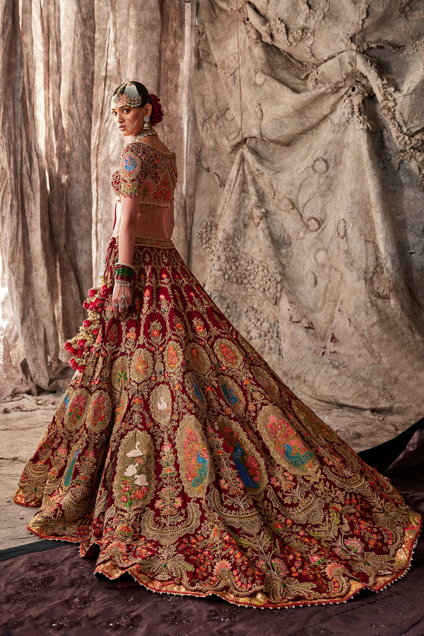 Deep Earthy Maroon Lehenga