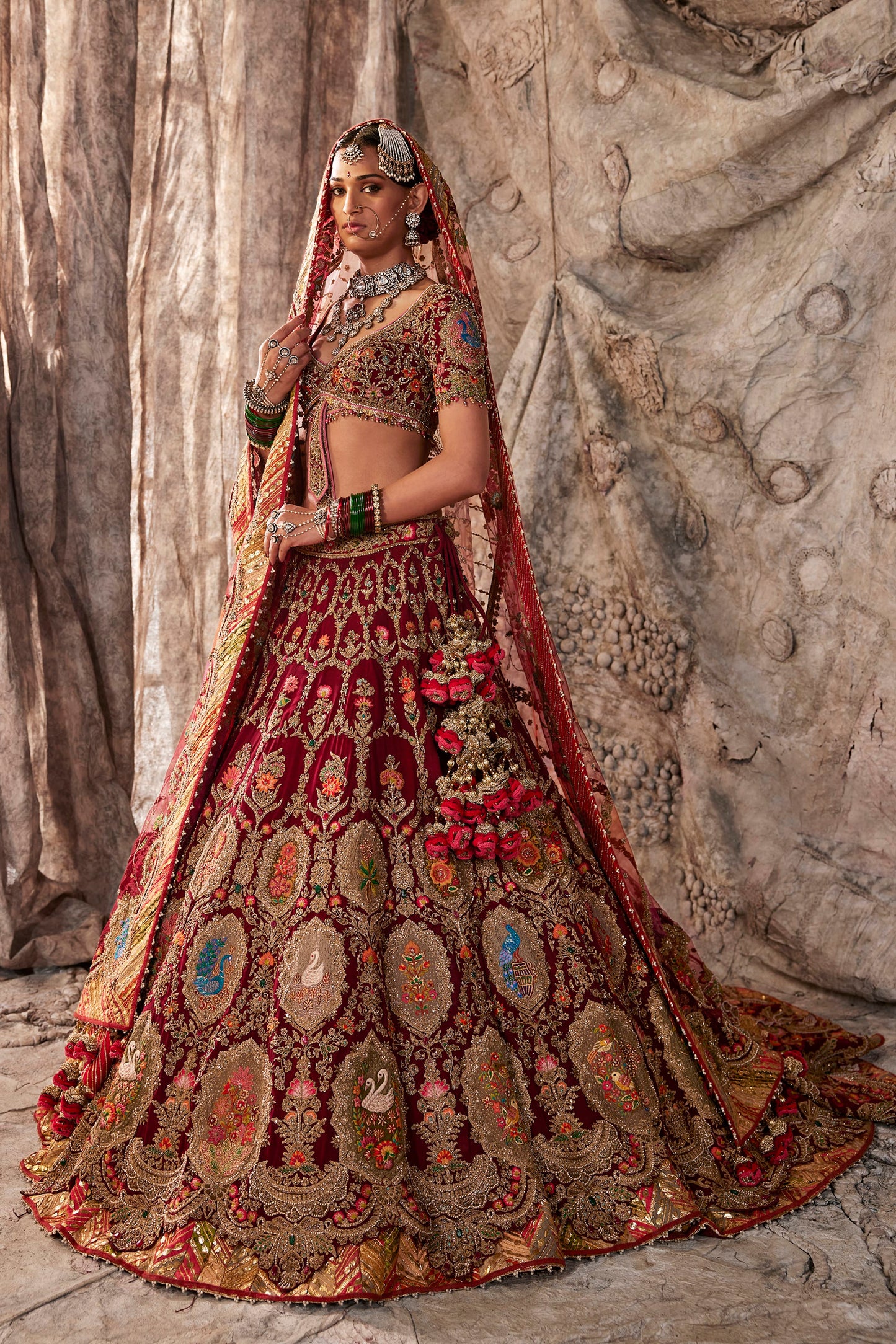 Deep Earthy Maroon Lehenga