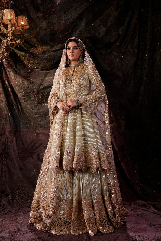 Earthy Ivory Tulle Kalidar-Sharara