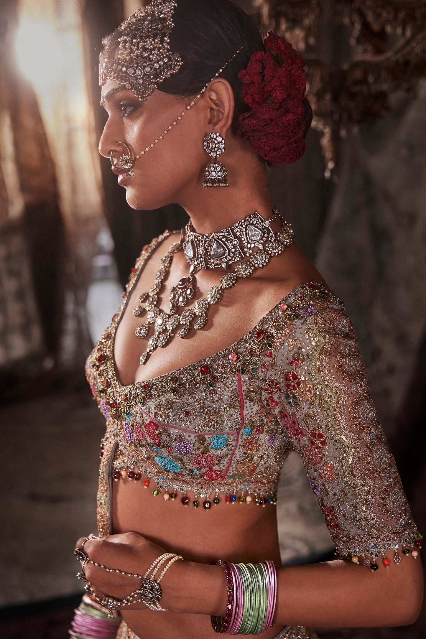 Pearl-Hued Tulle Lehenga
