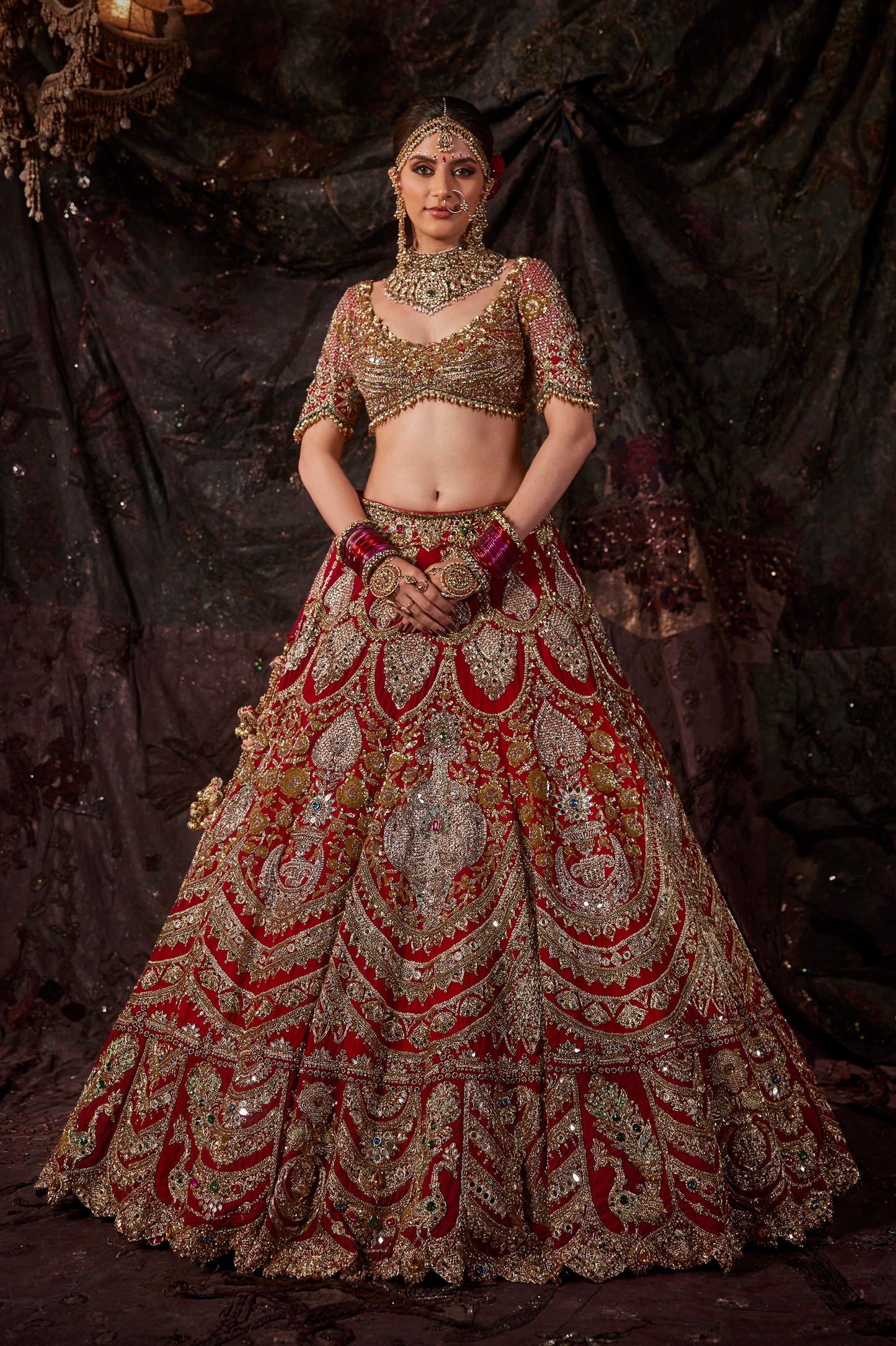 Rich Maroon Georgette Lehenga