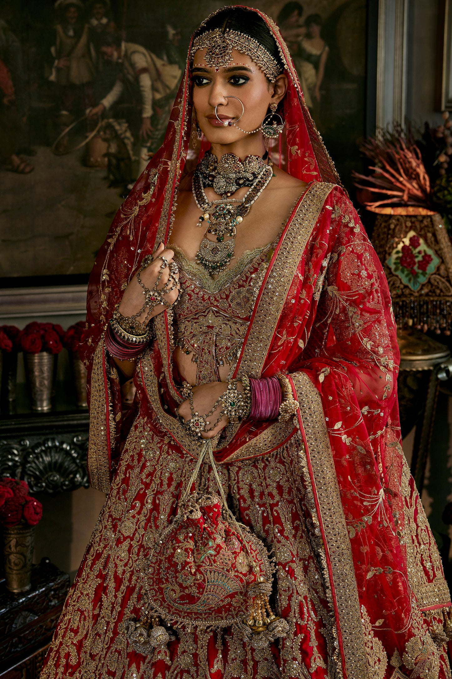 Deep Red Vintage Lehenga