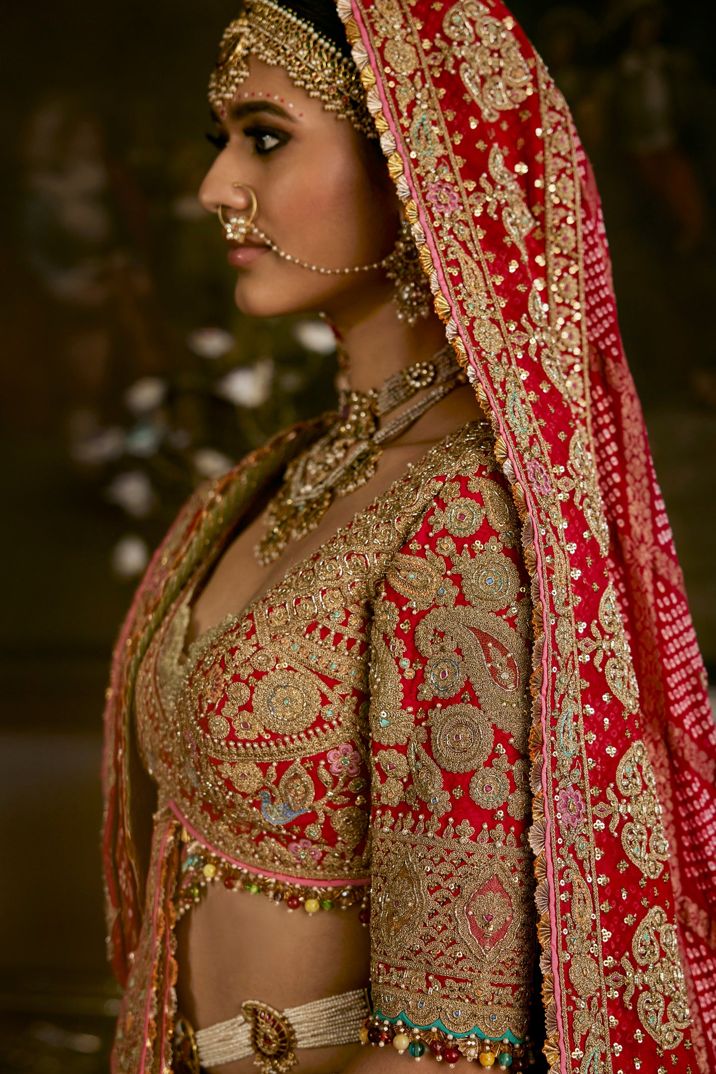 Red Vintage Persian Lehenga