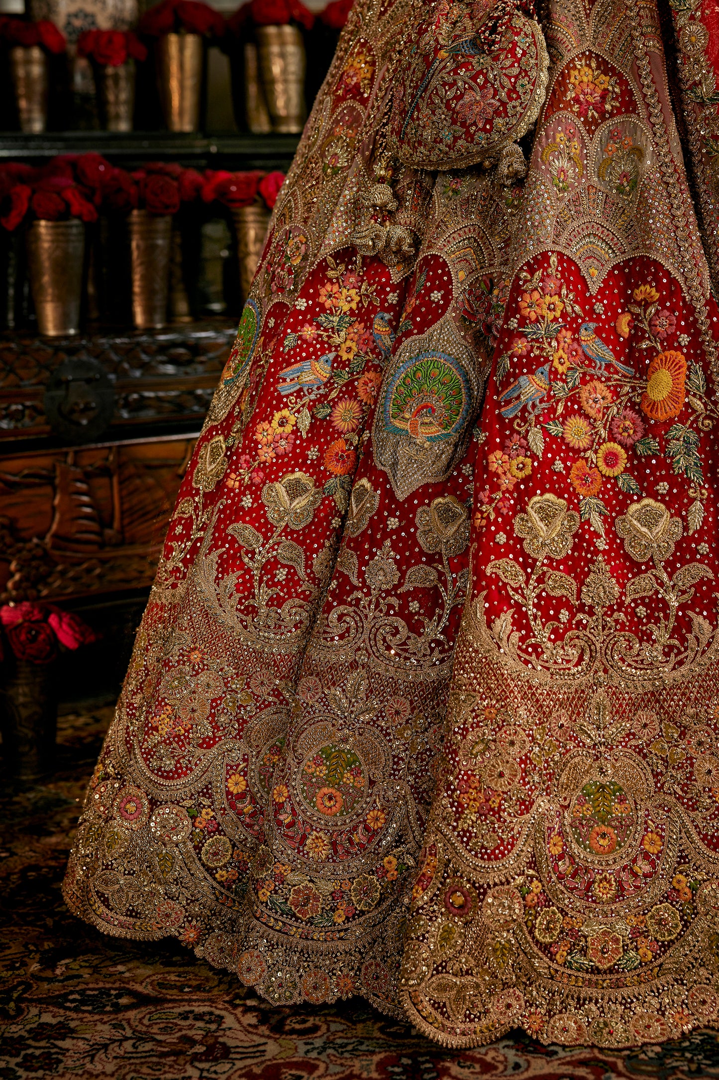 Deep Red Vintage Lehenga