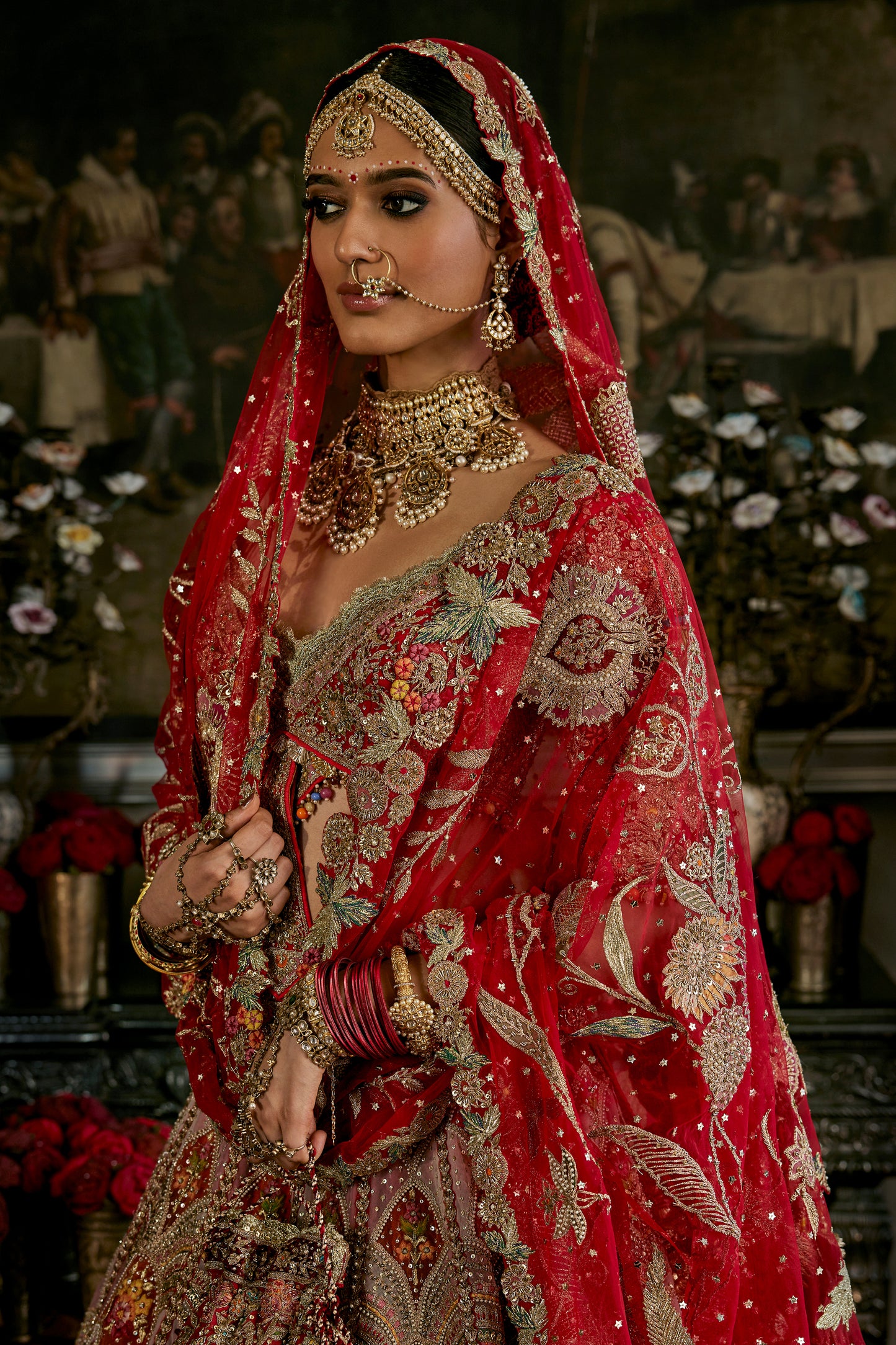 Deep Red Vintage Lehenga