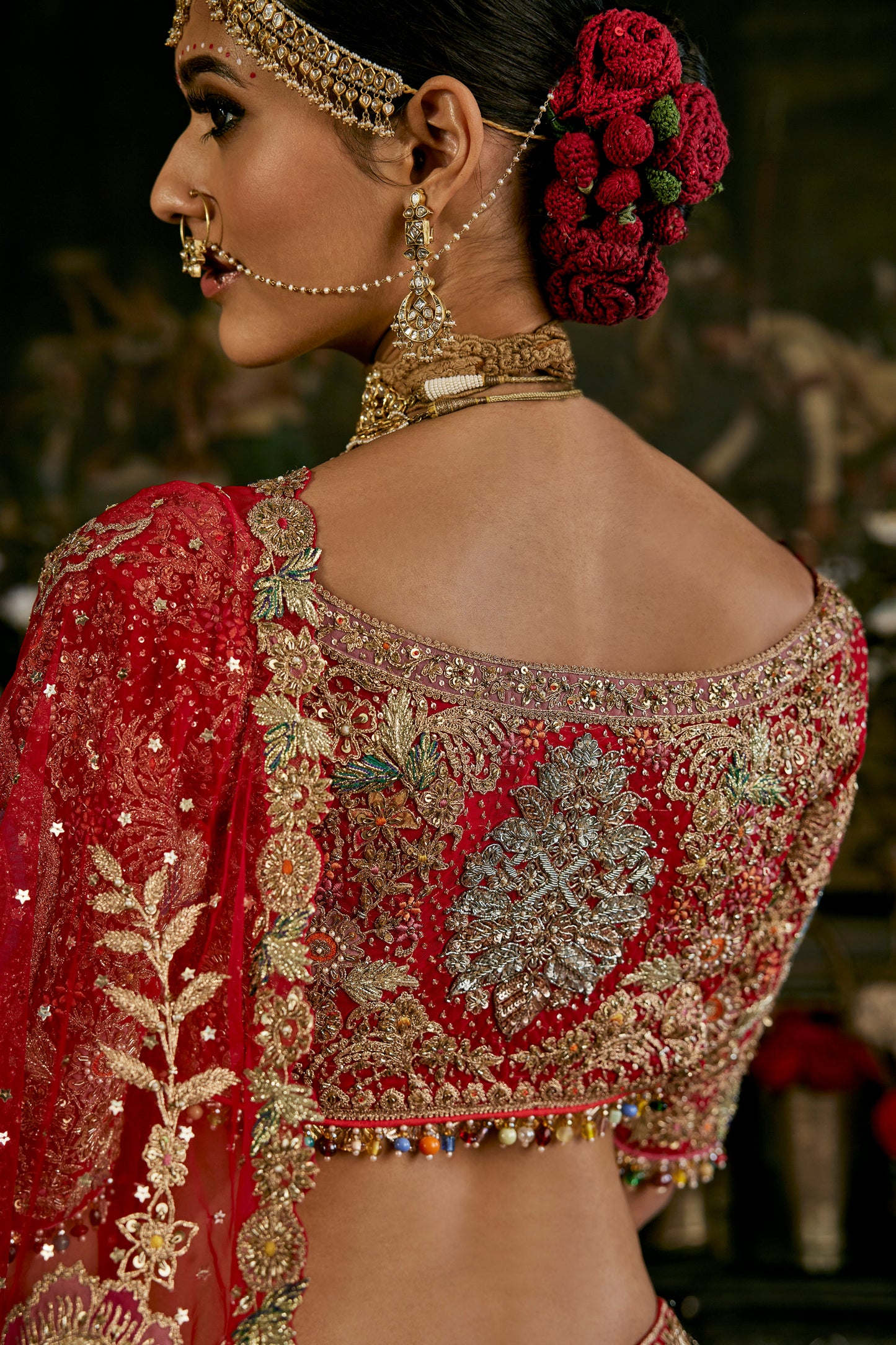 Deep Red Vintage Lehenga