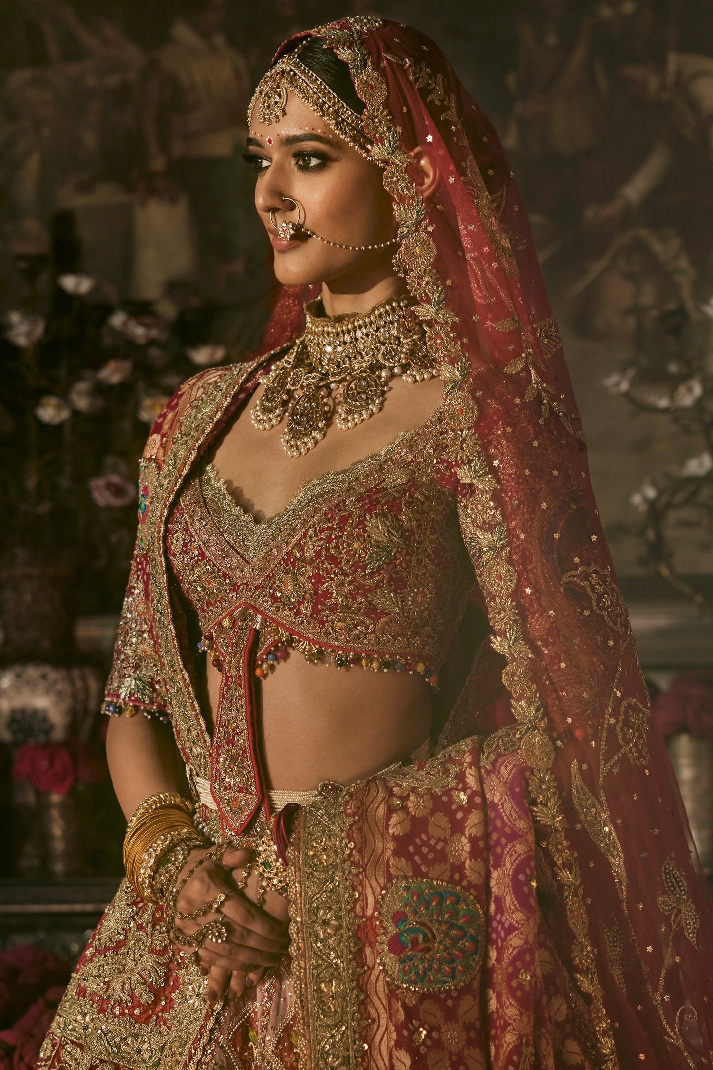 Deep Red Vintage Lehenga