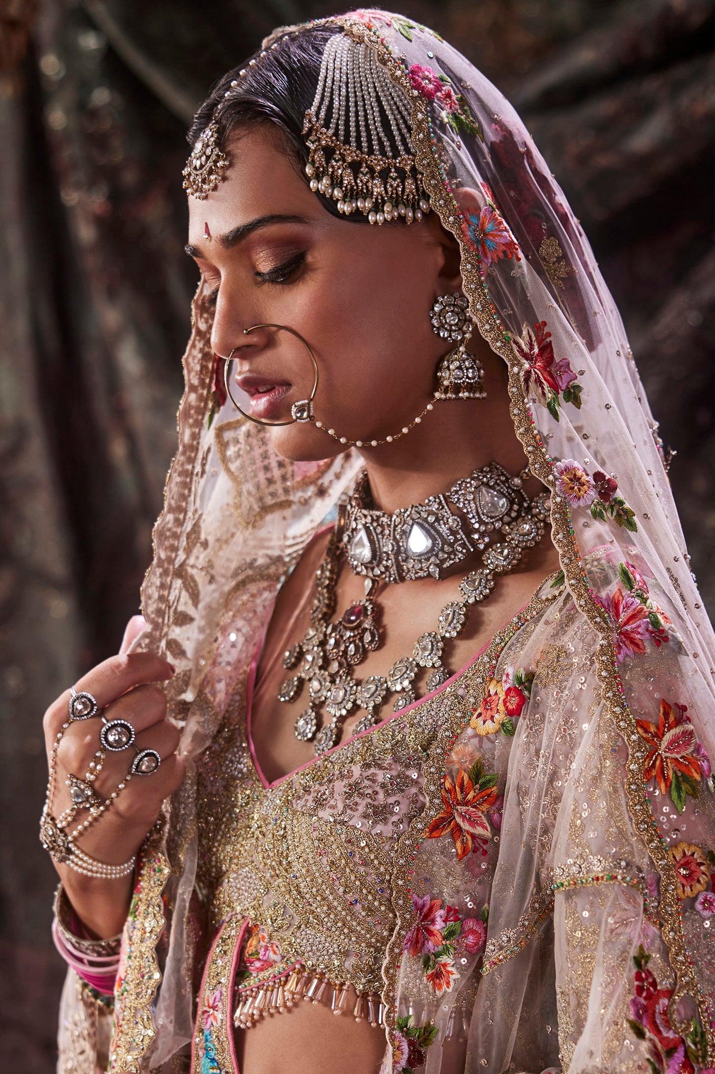 Luminescent Ivory Tulle Lehenga