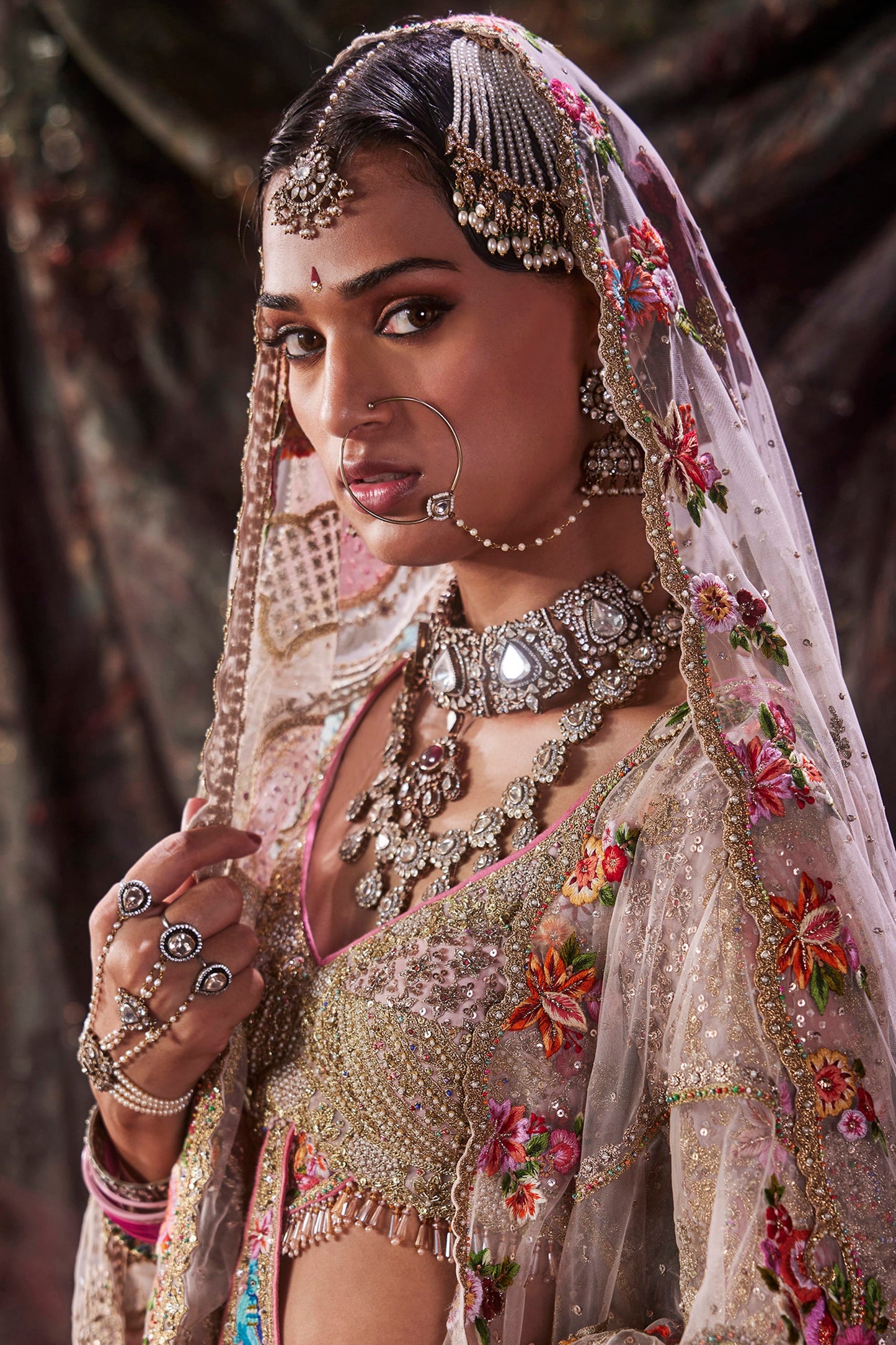 Luminescent Ivory Tulle Lehenga
