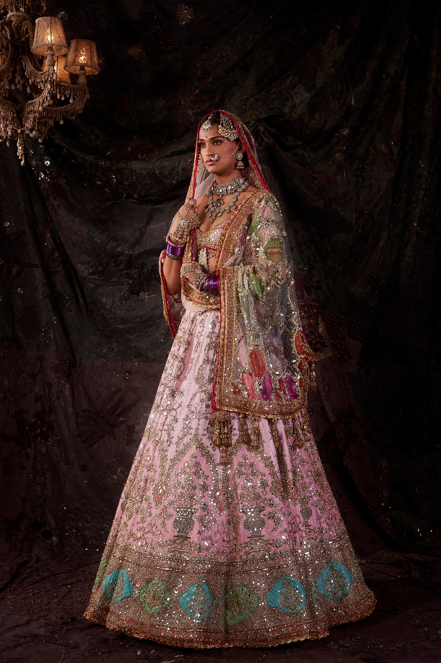 Carnation Pink Silk Lehenga