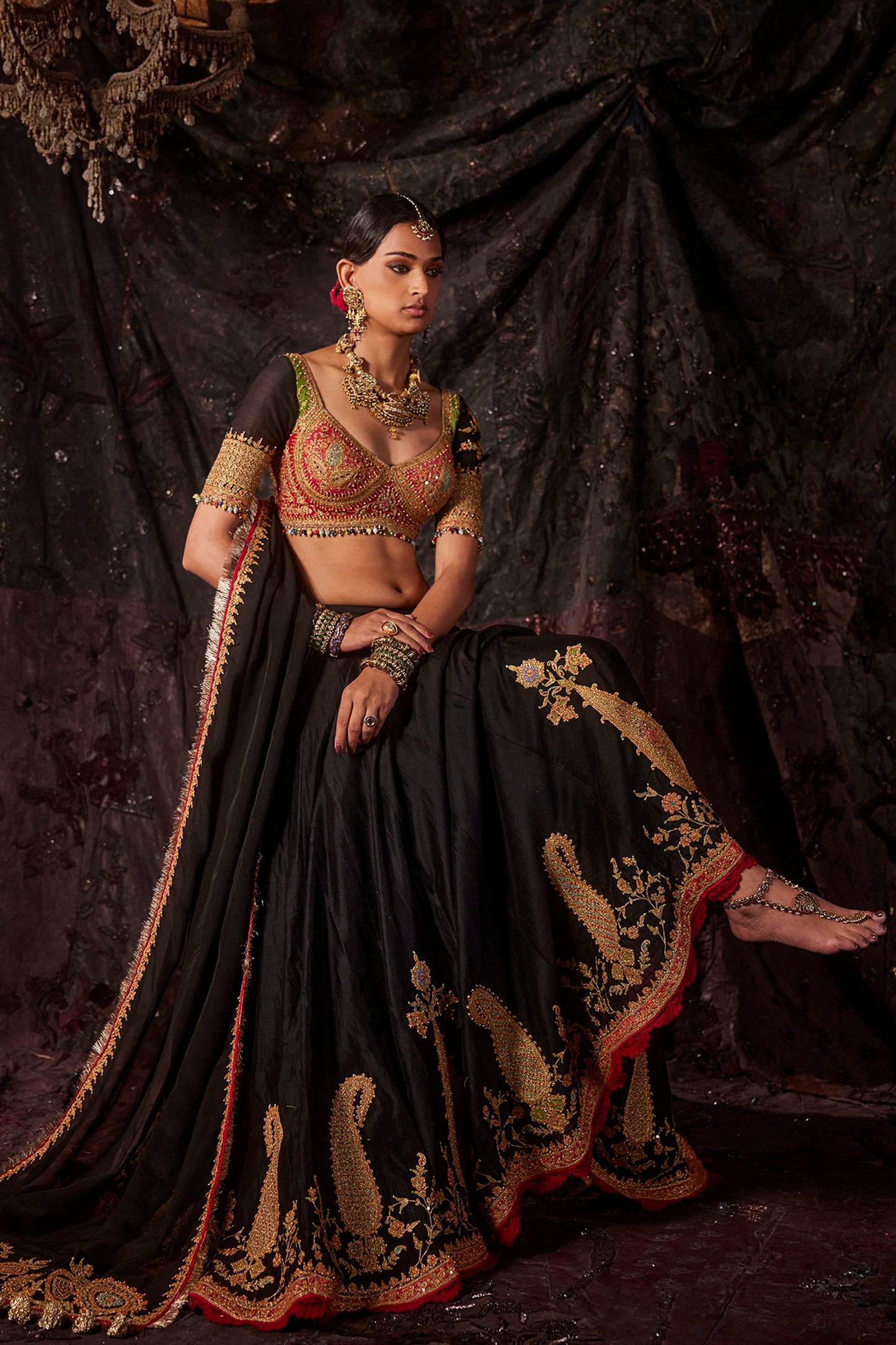 Inky Black Lehenga