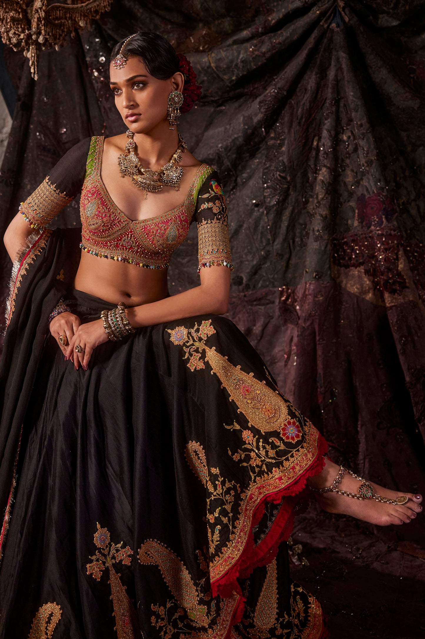 Inky Black Lehenga