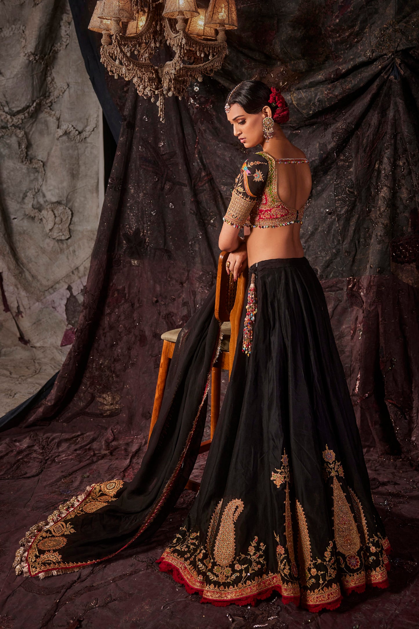 Inky Black Lehenga