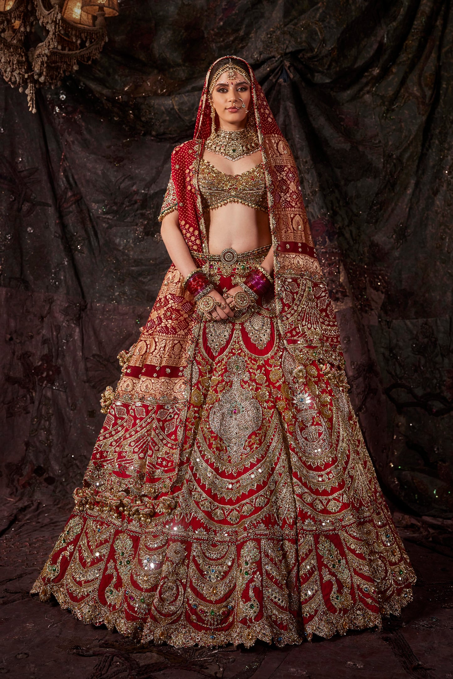Rich Maroon Georgette Lehenga