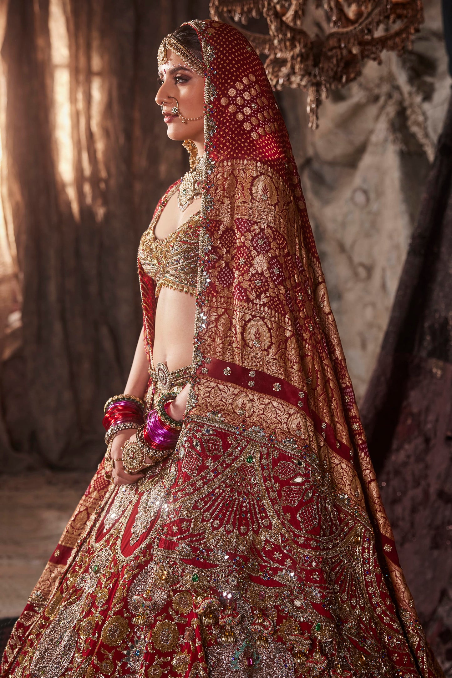 Rich Maroon Georgette Lehenga