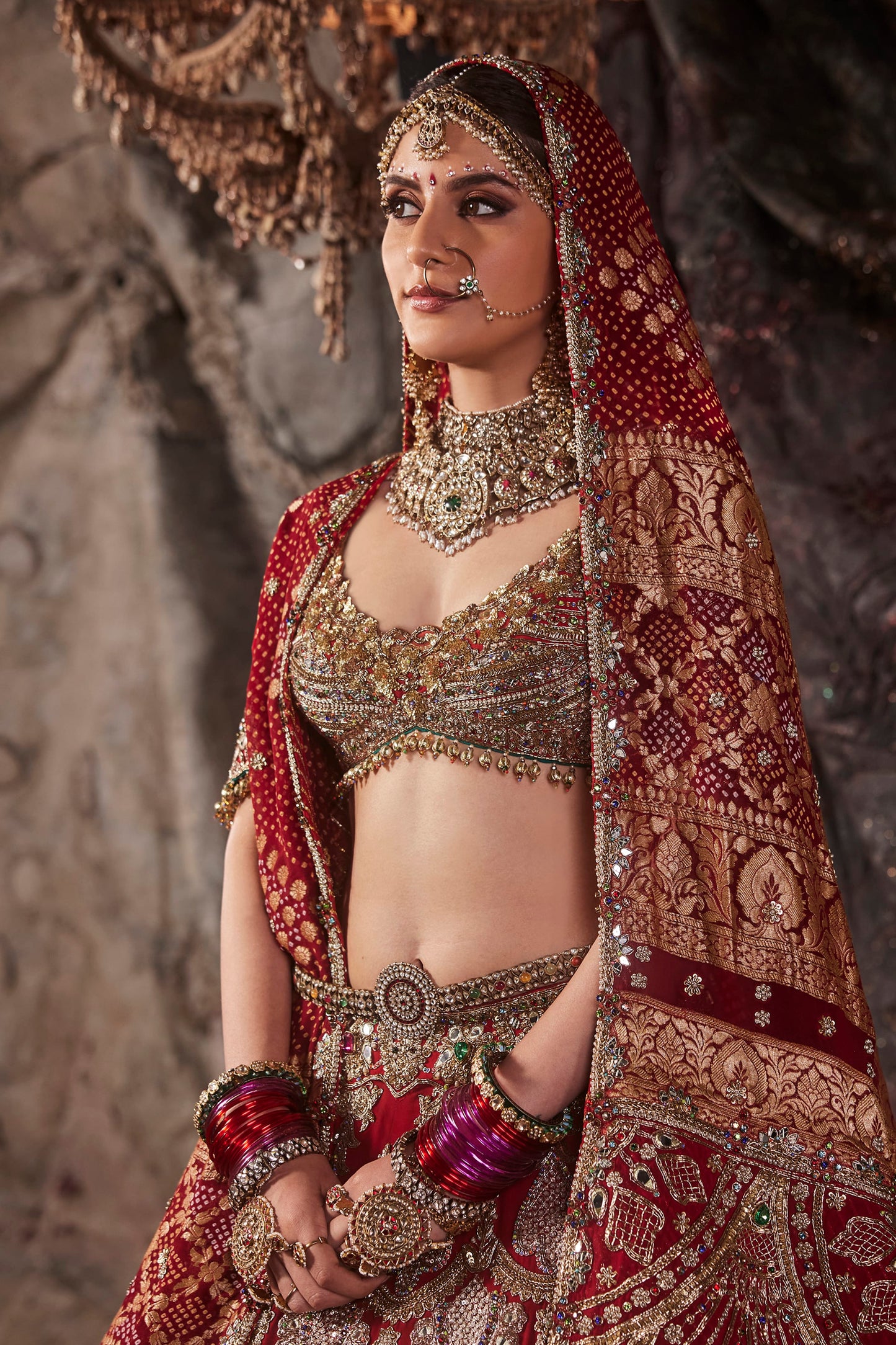 Rich Maroon Georgette Lehenga