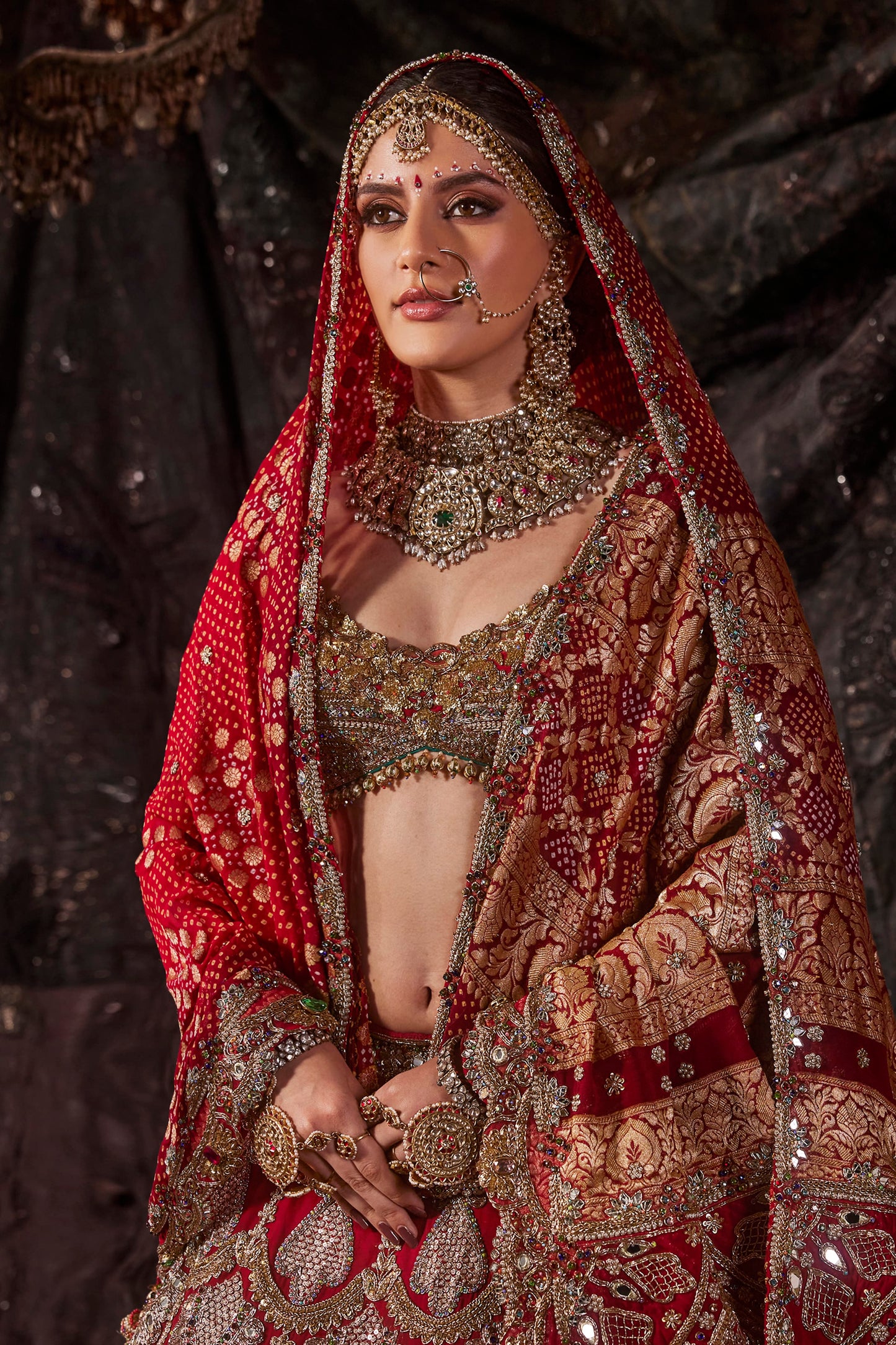 Rich Maroon Georgette Lehenga