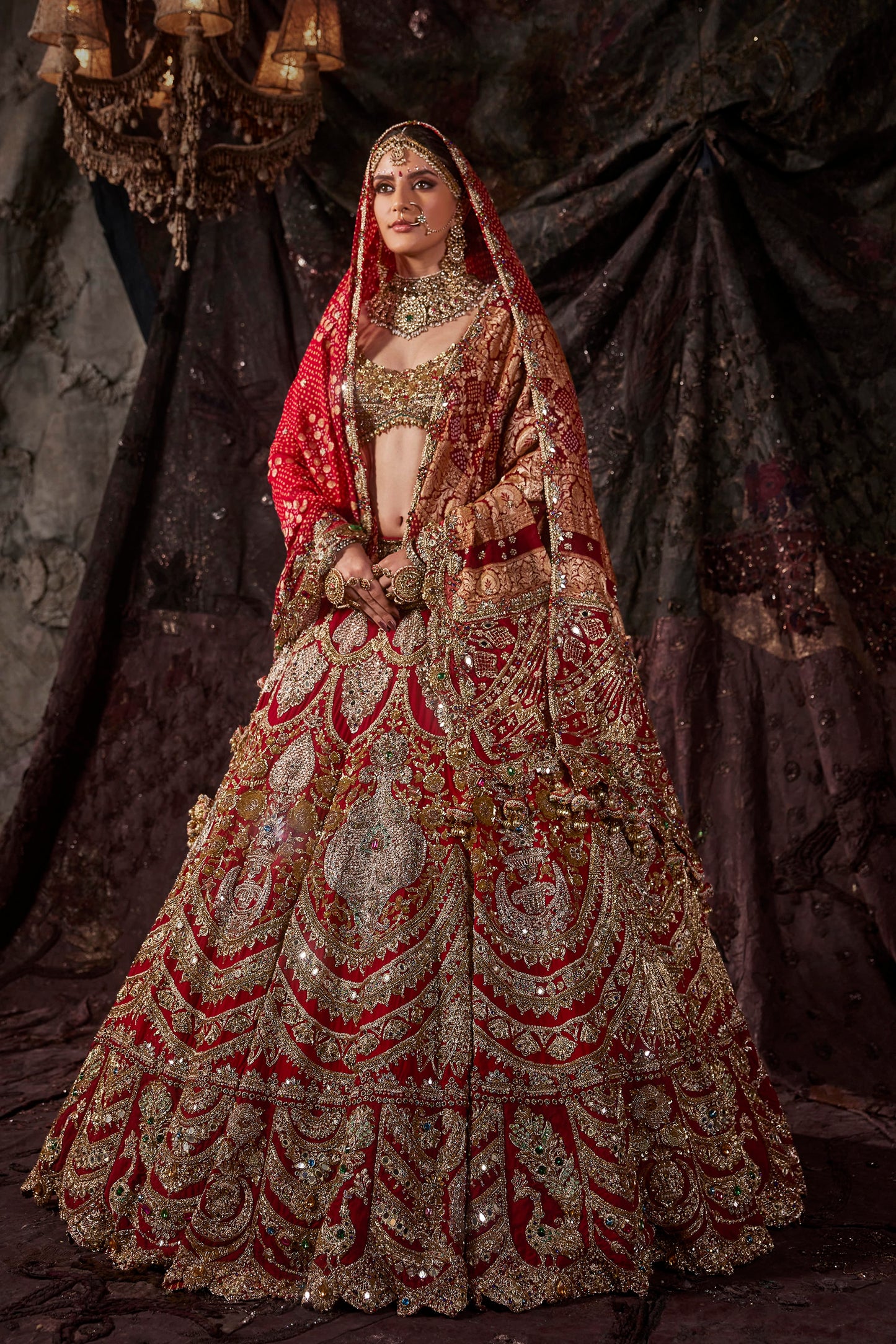 Rich Maroon Georgette Lehenga