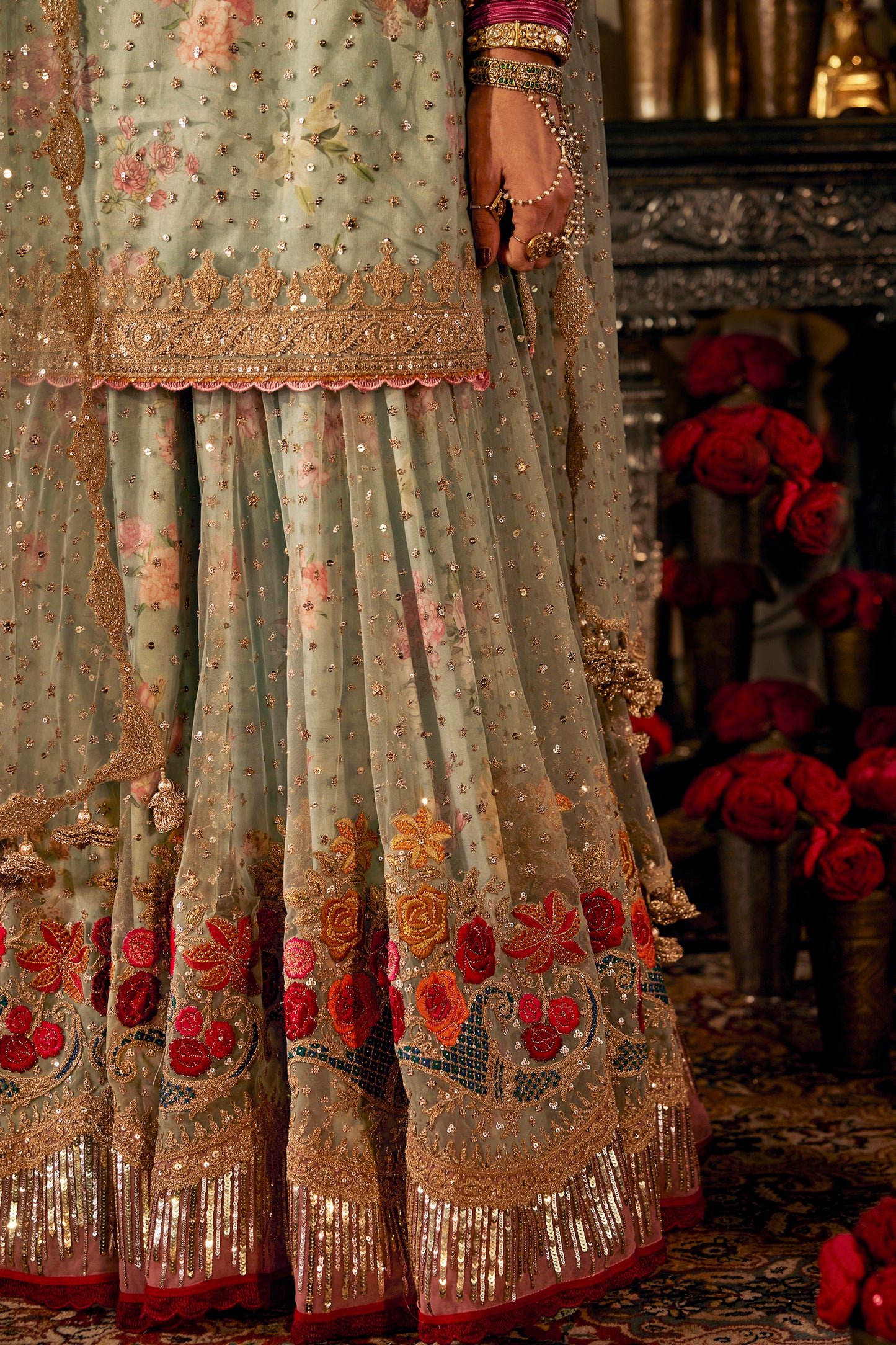 Blue 'Vases Of Plenty' Sharara