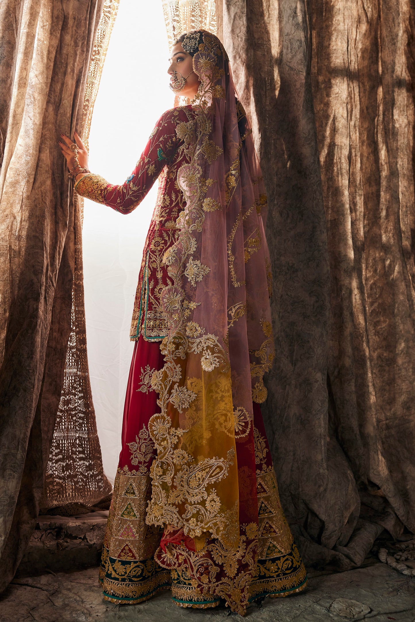 Earthy Maroon Kurti Sharara Set