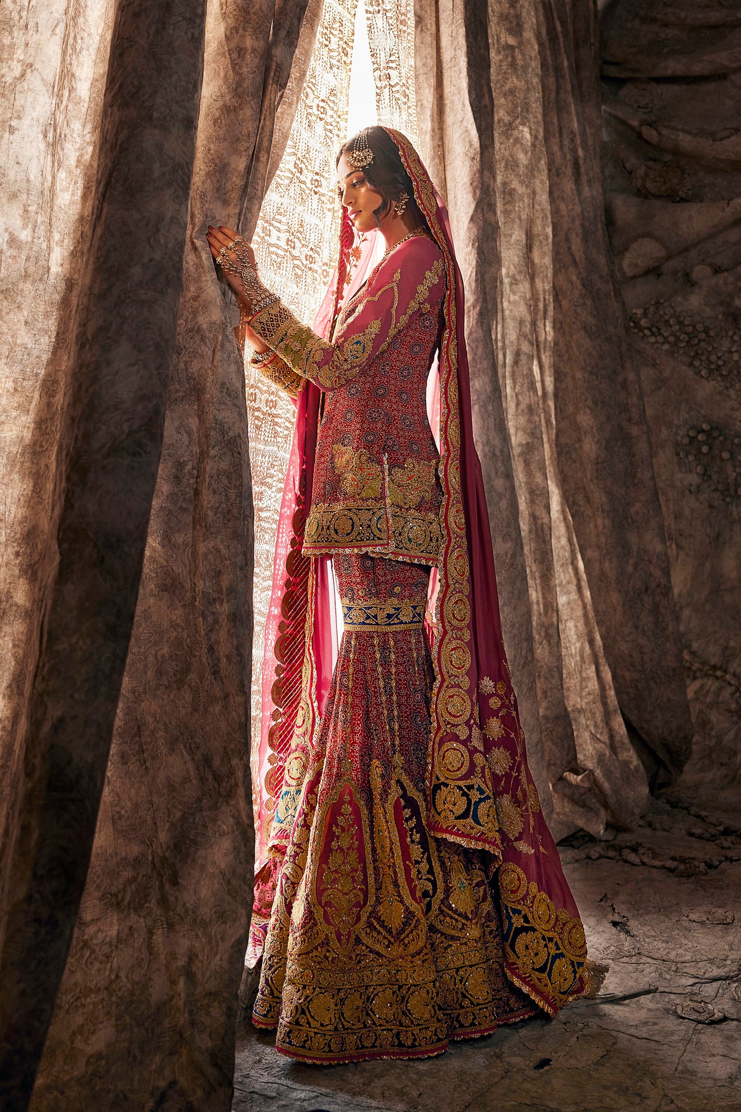 Embroidered Kurti-Gharara Set