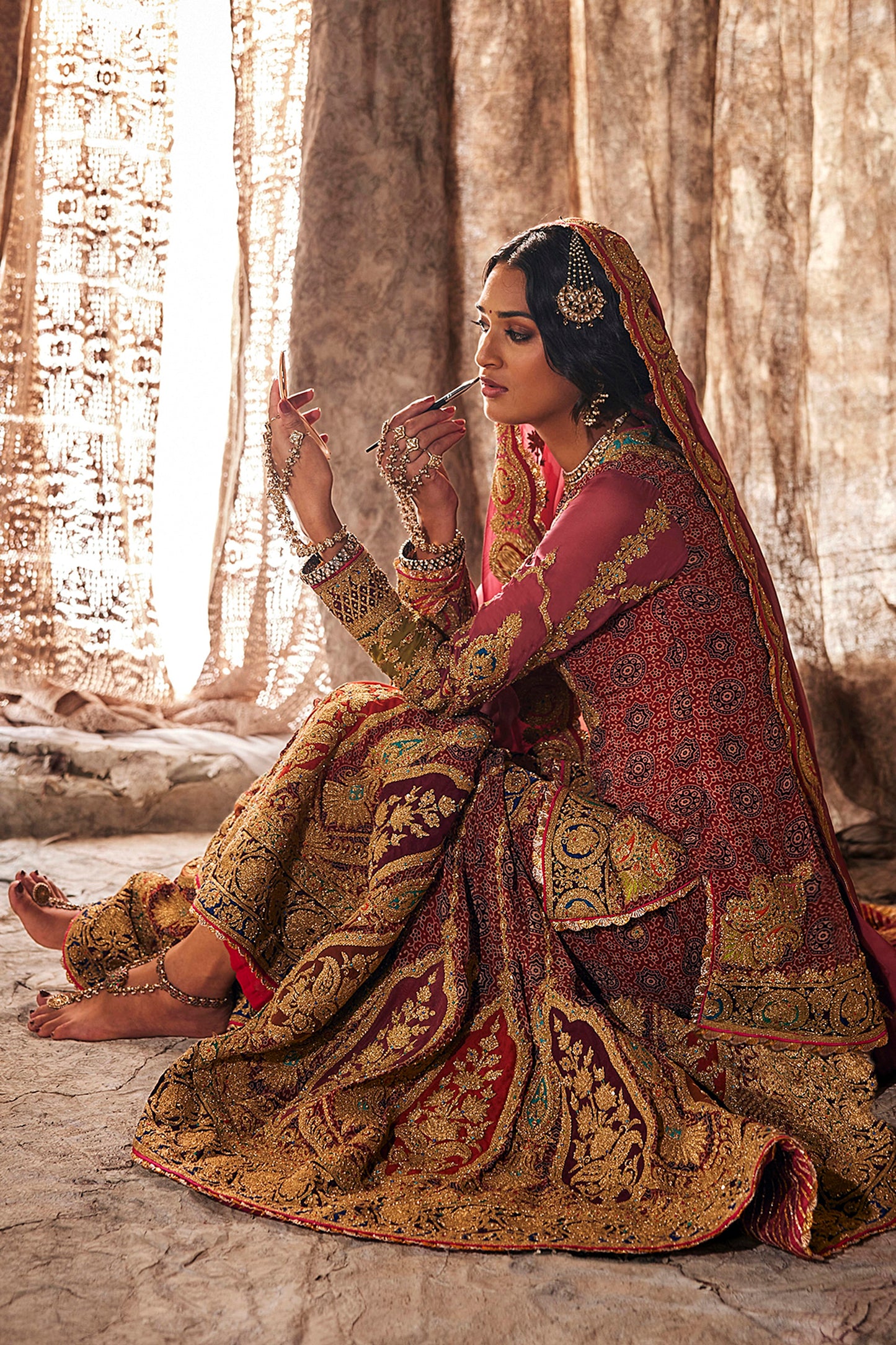 Embroidered Kurti-Gharara Set