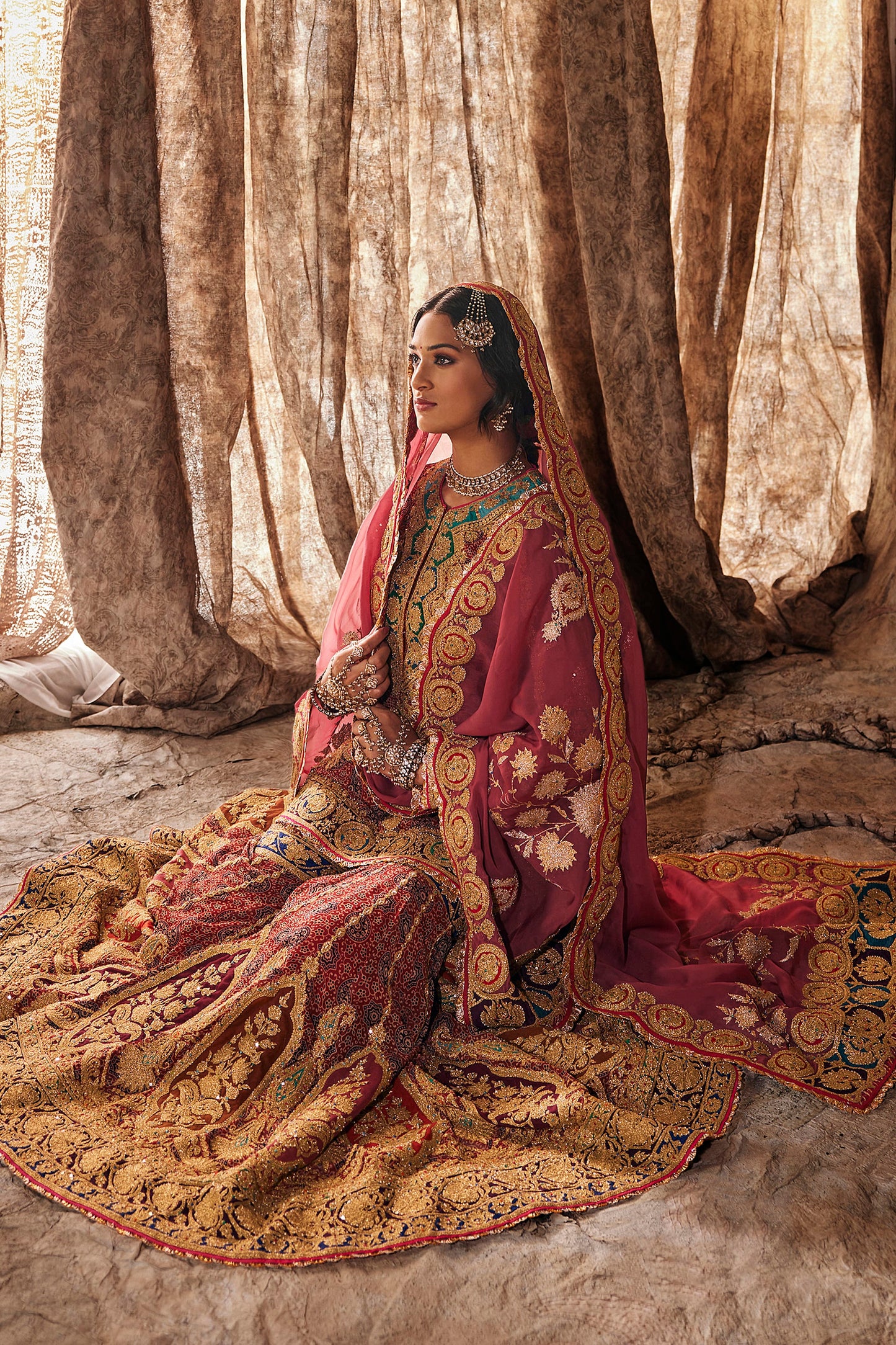 Embroidered Kurti-Gharara Set