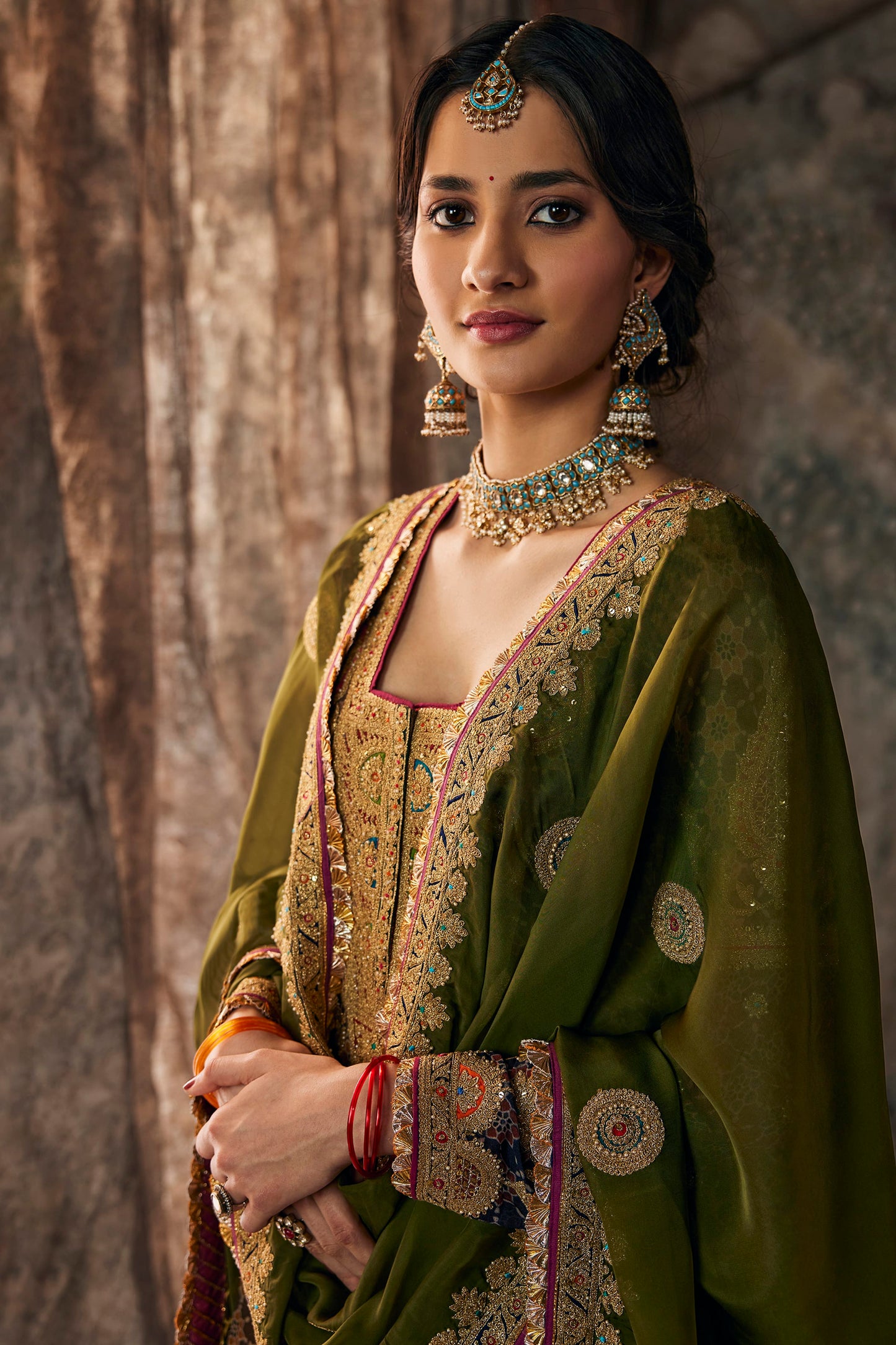 Burnished Brown Kalidar Kurta Set