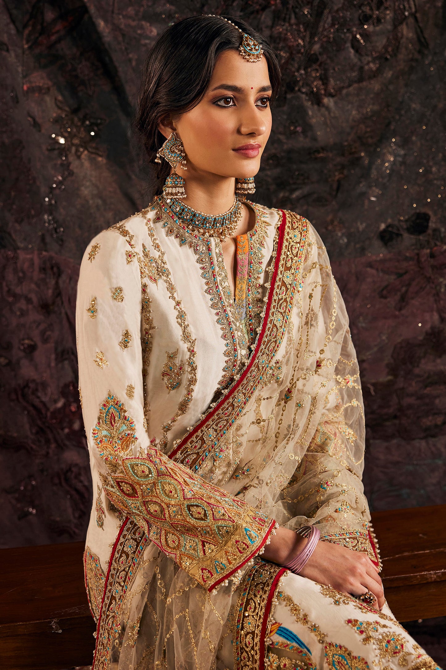 Pristine Ivory Kalidar Kurta Set