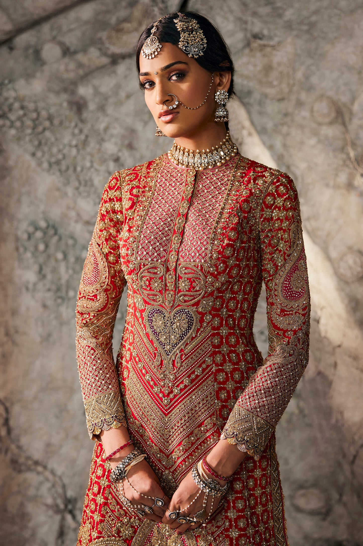 Deep Crimson Kurti-Sharara Set