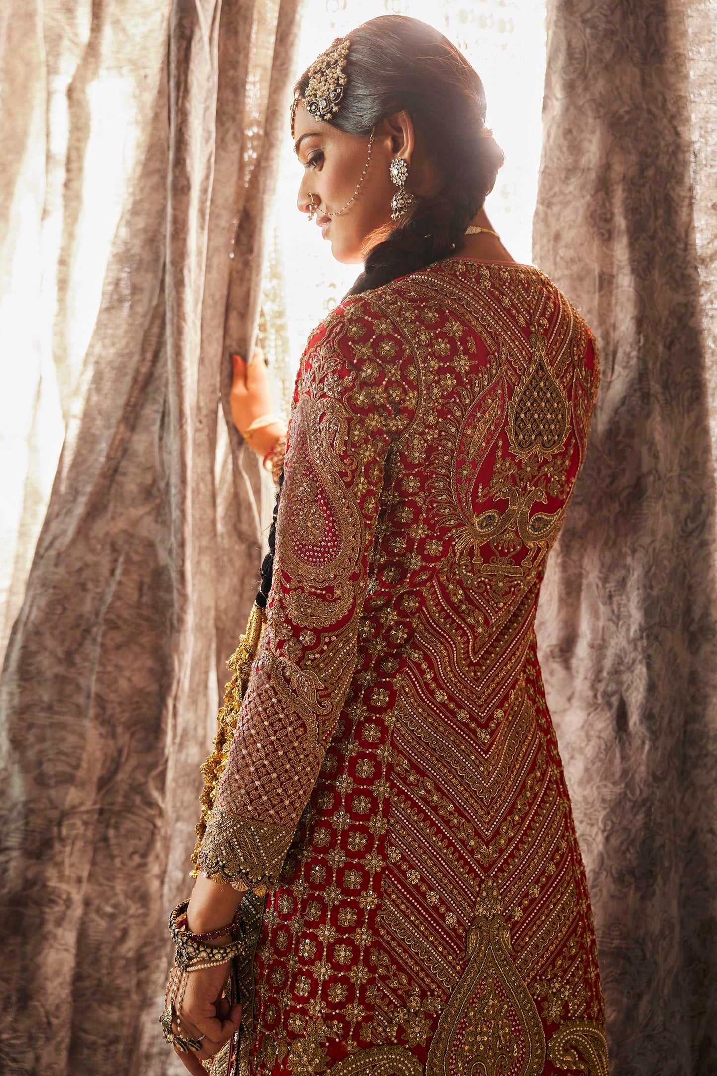 Deep Crimson Kurti-Sharara Set
