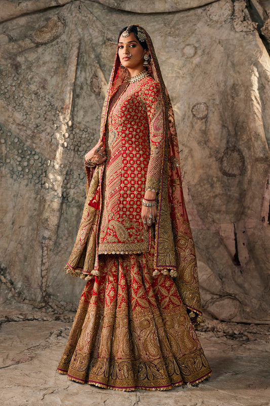 Deep Crimson Kurti-Sharara Set
