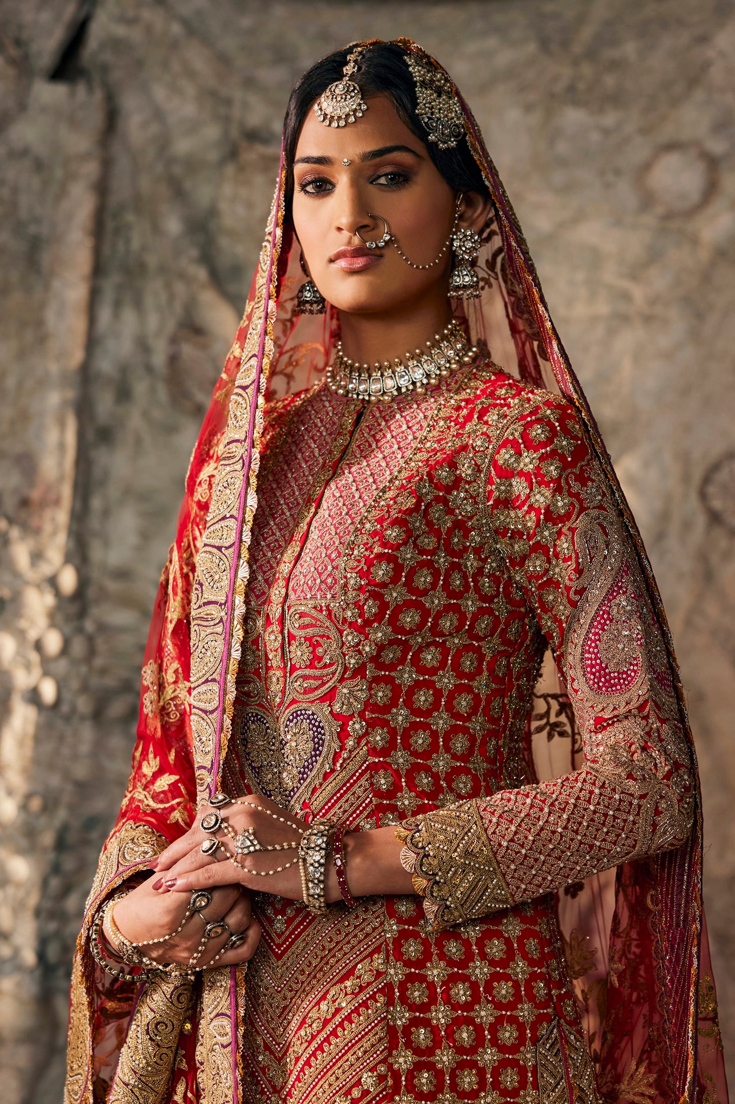 Deep Crimson Kurti-Sharara Set