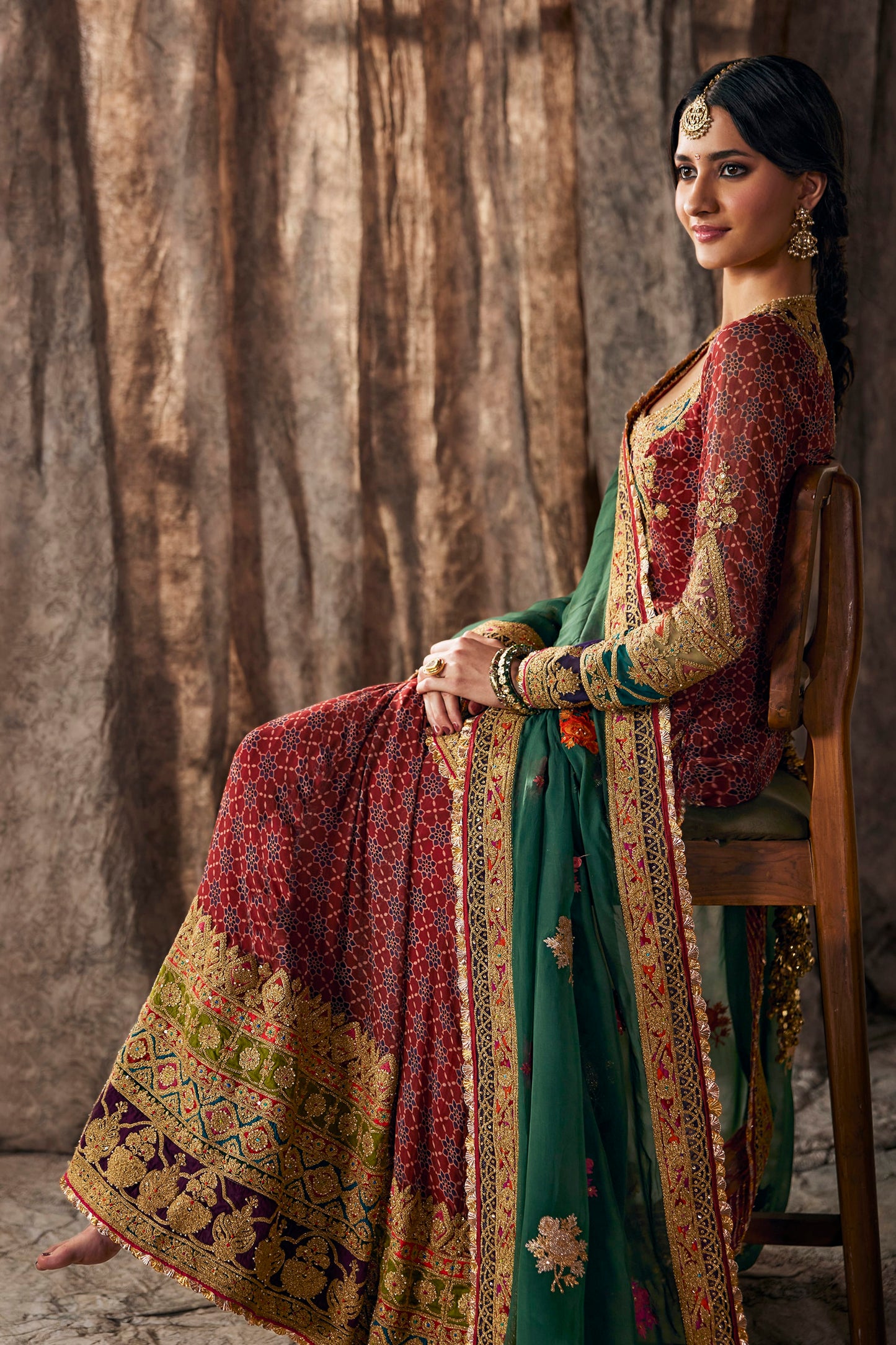 Deep Maroon Kurti-Sharara Set