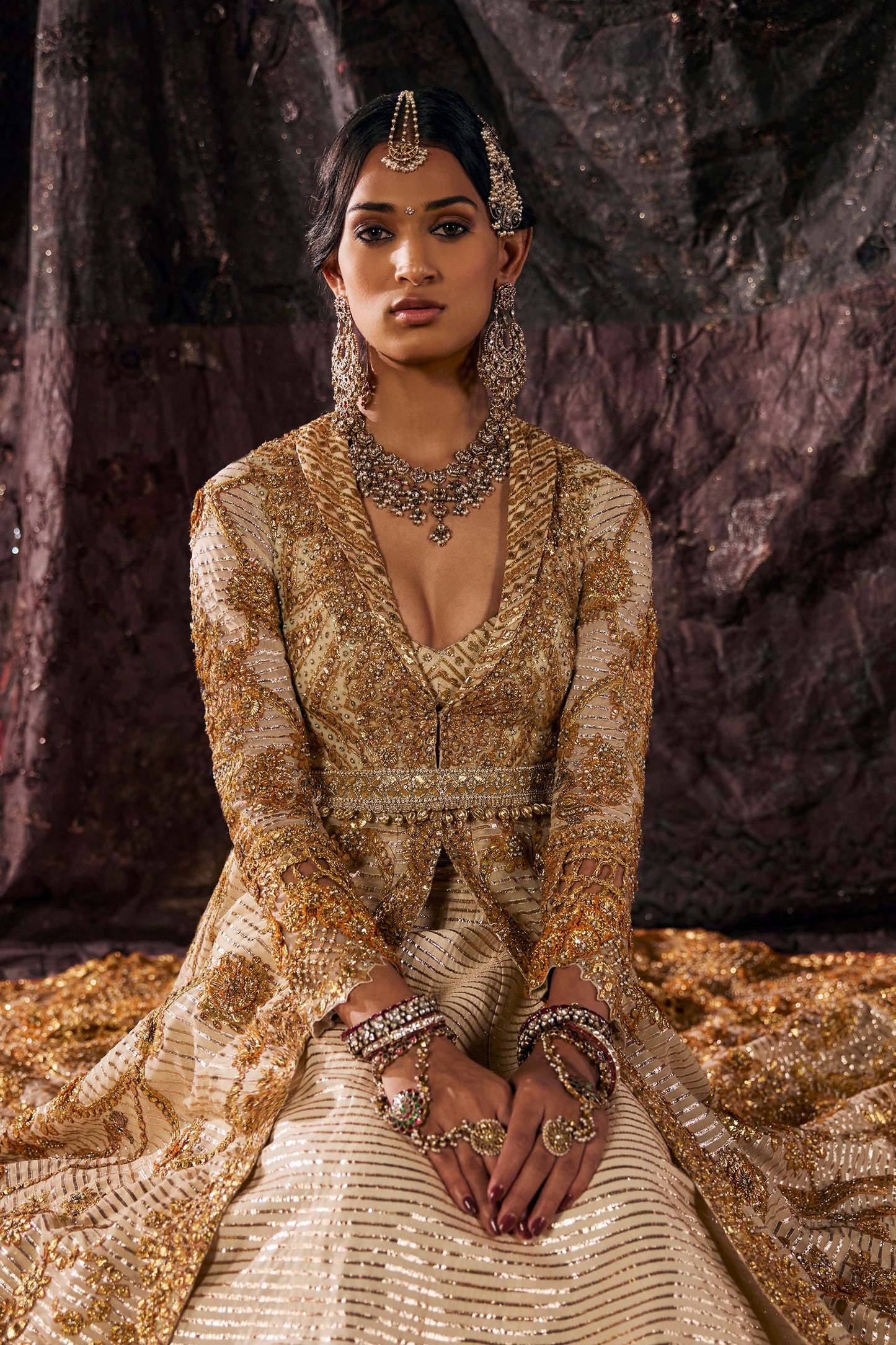 Tulle Kalidar Gota Jacket Set