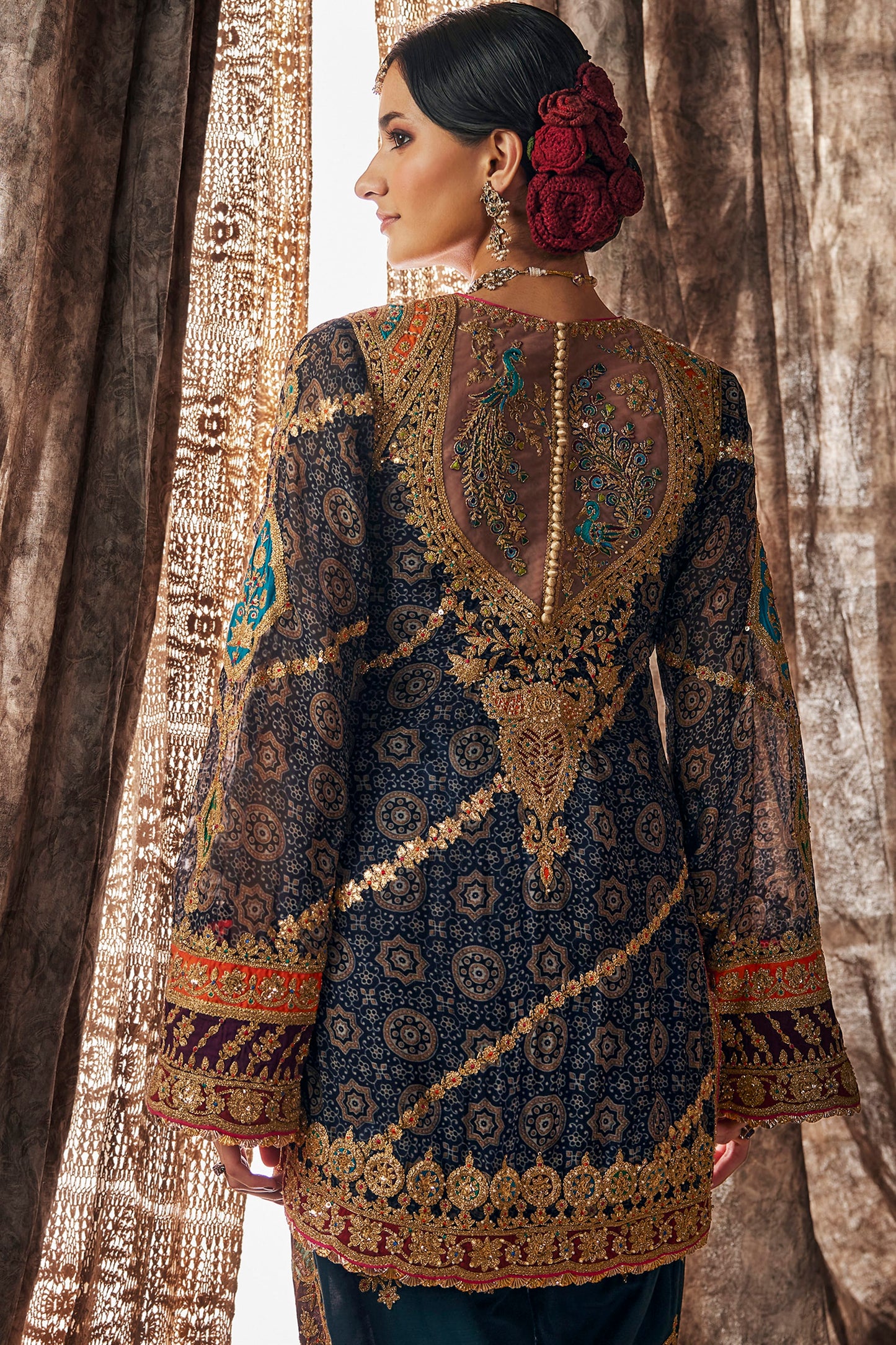 Midnight Blue Embroidered Kurti Set