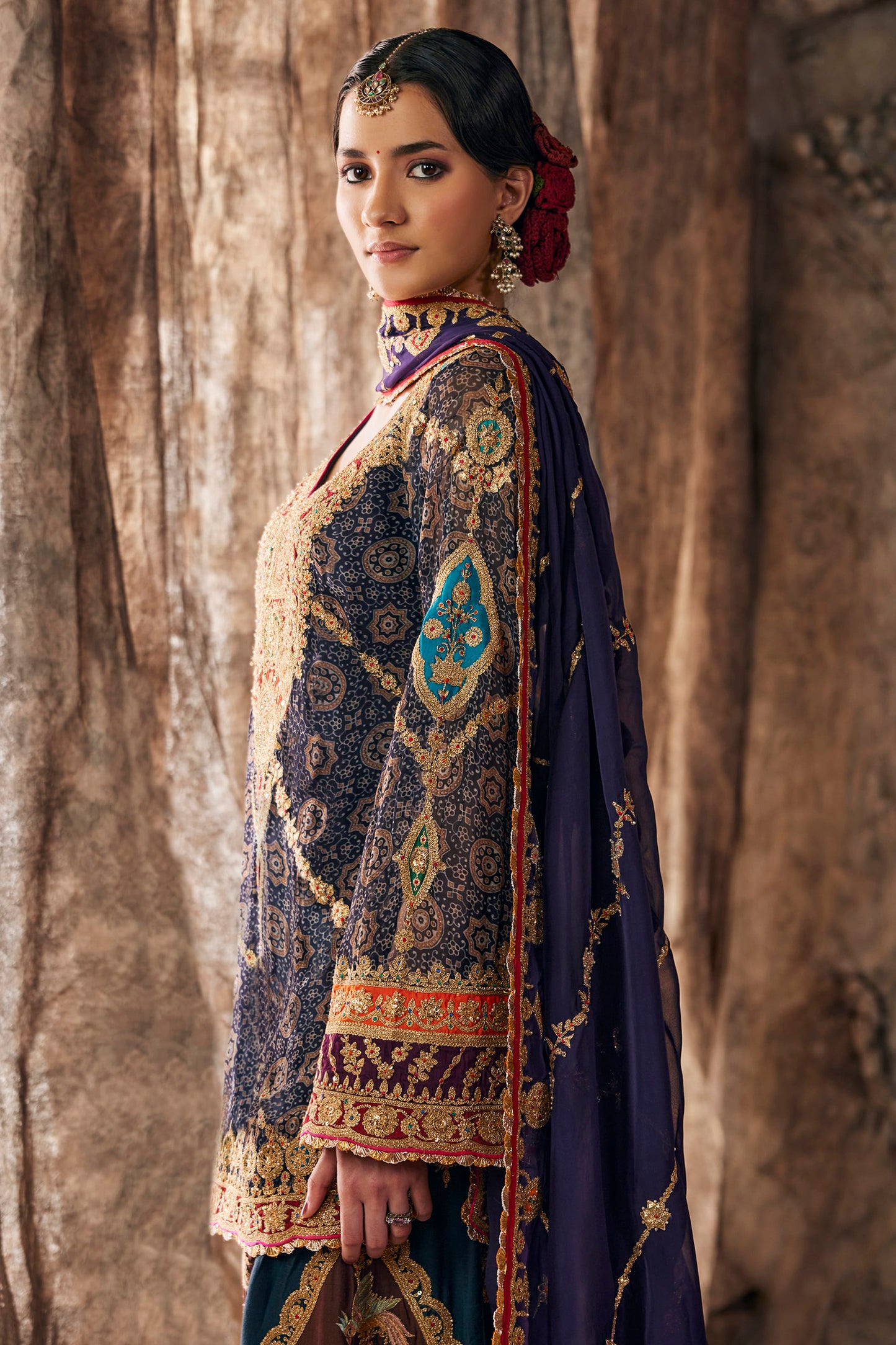 Midnight Blue Embroidered Kurti Set