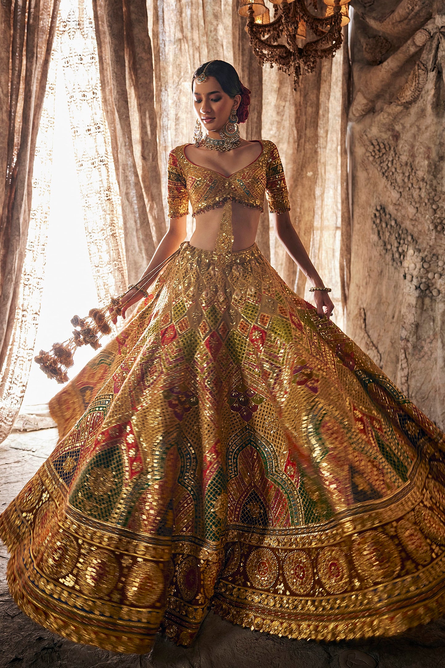 Multi-Hued Gota Lehenga Set