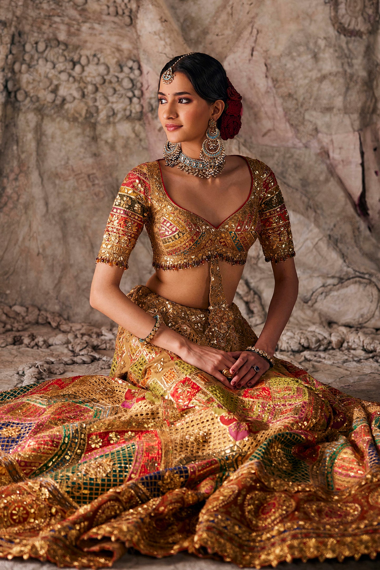 Multi-Hued Gota Lehenga Set