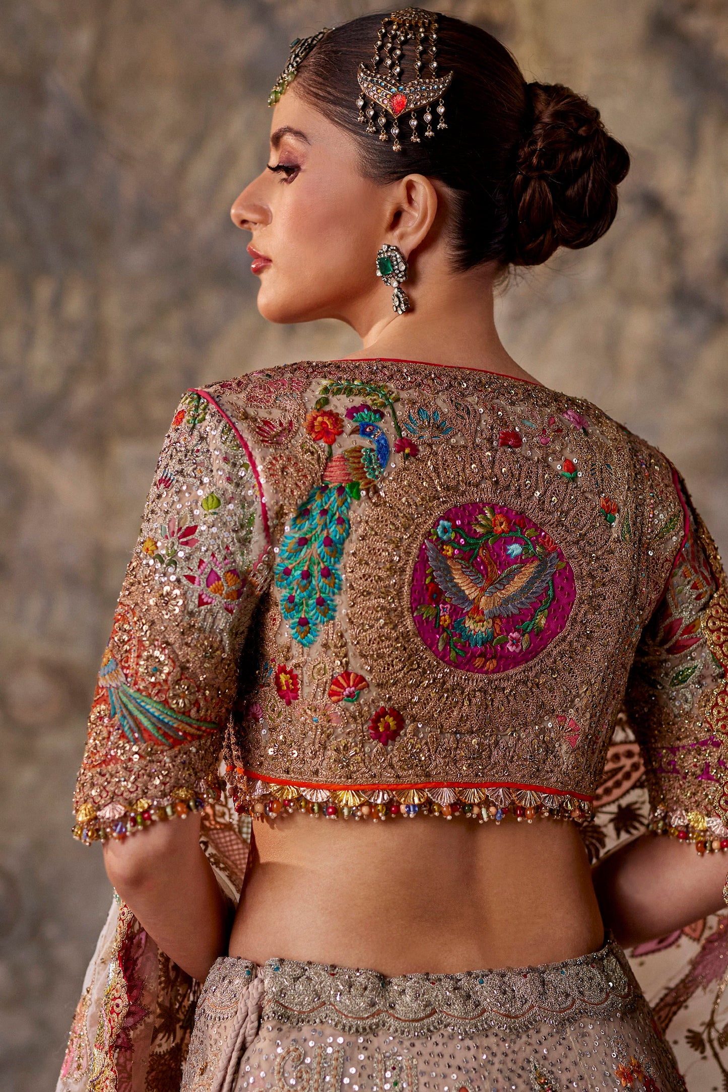 Shimmering Pale Ivory Tulle Lehenga
