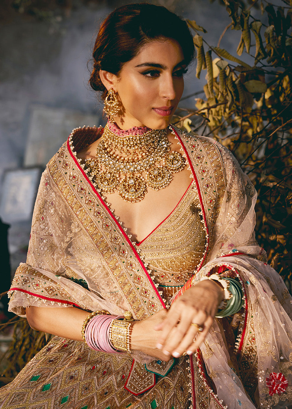 Pale Pink Floral Lehenga Set