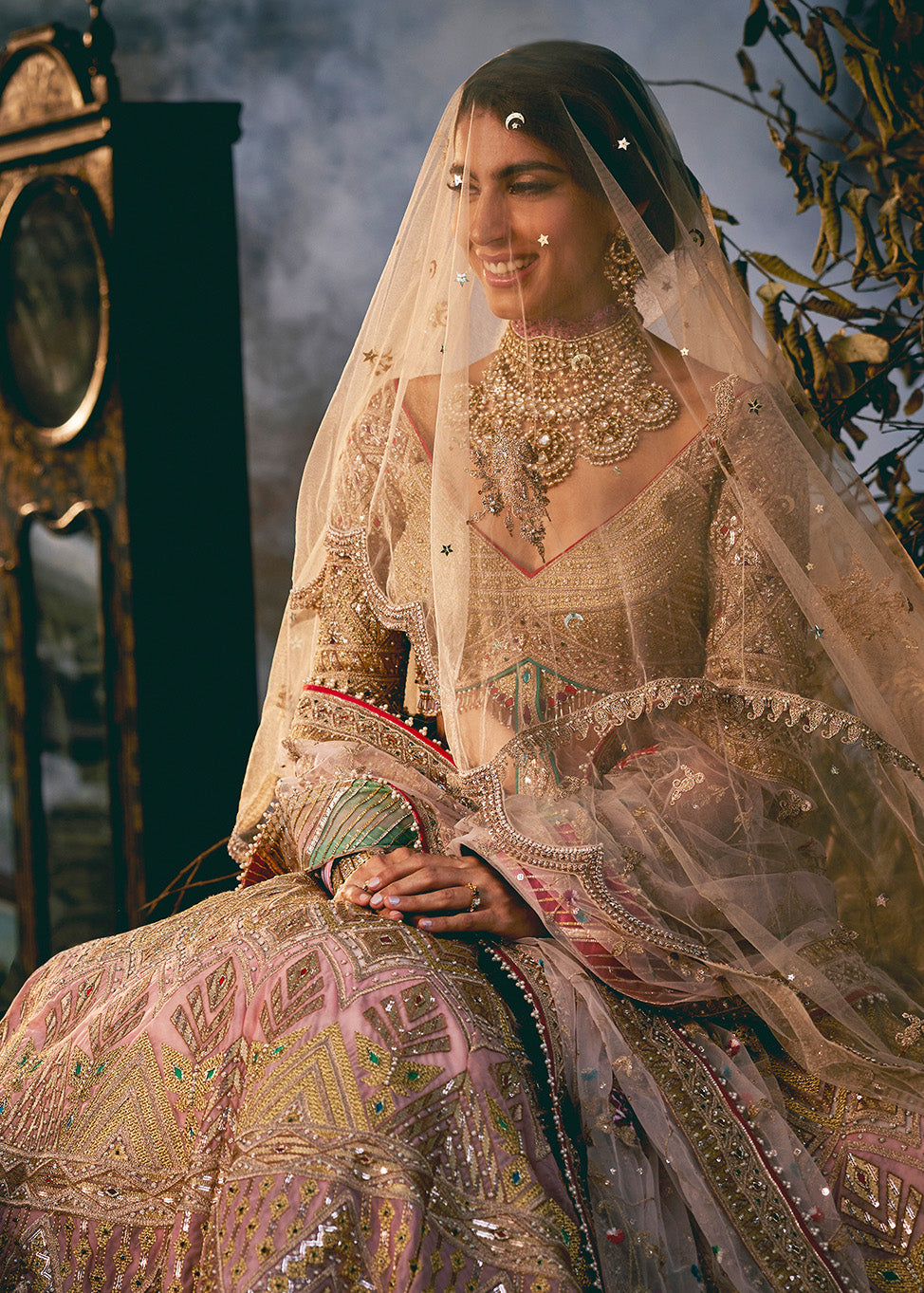 Pale Pink Floral Lehenga Set