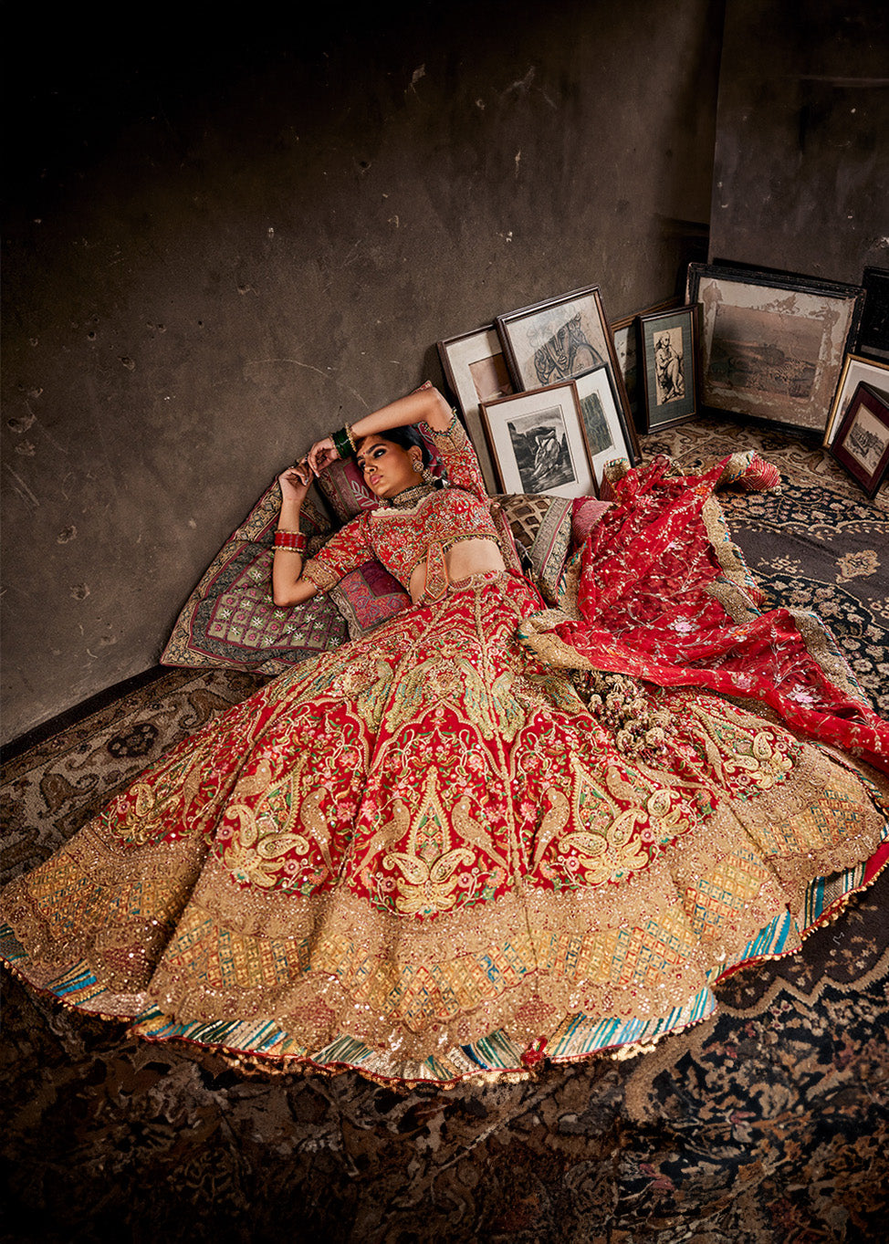 Rani Pink Blooming Lehenga