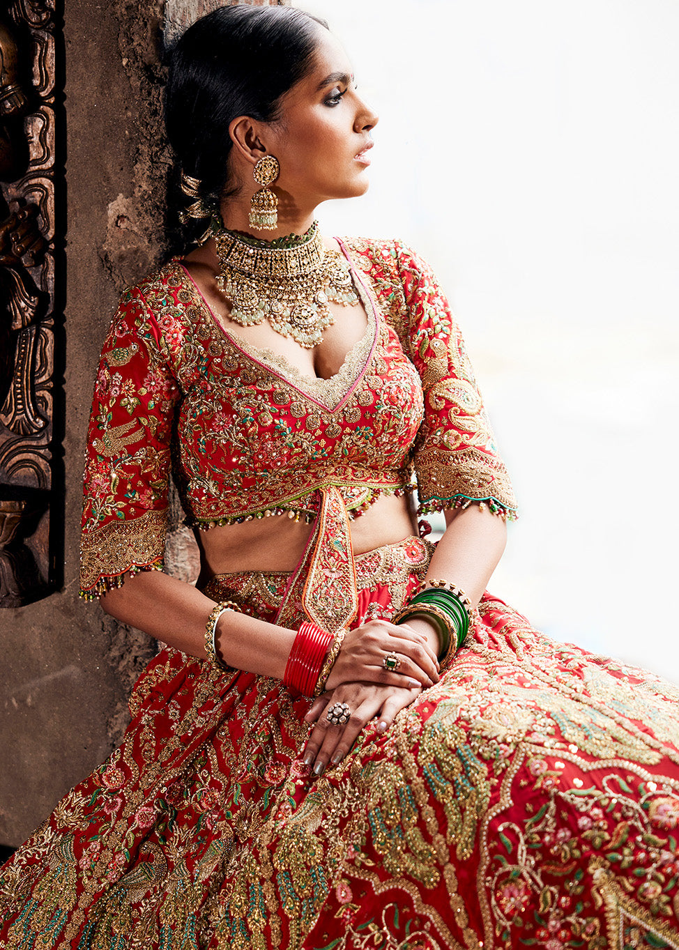 Rani Pink Avifauna Lehenga